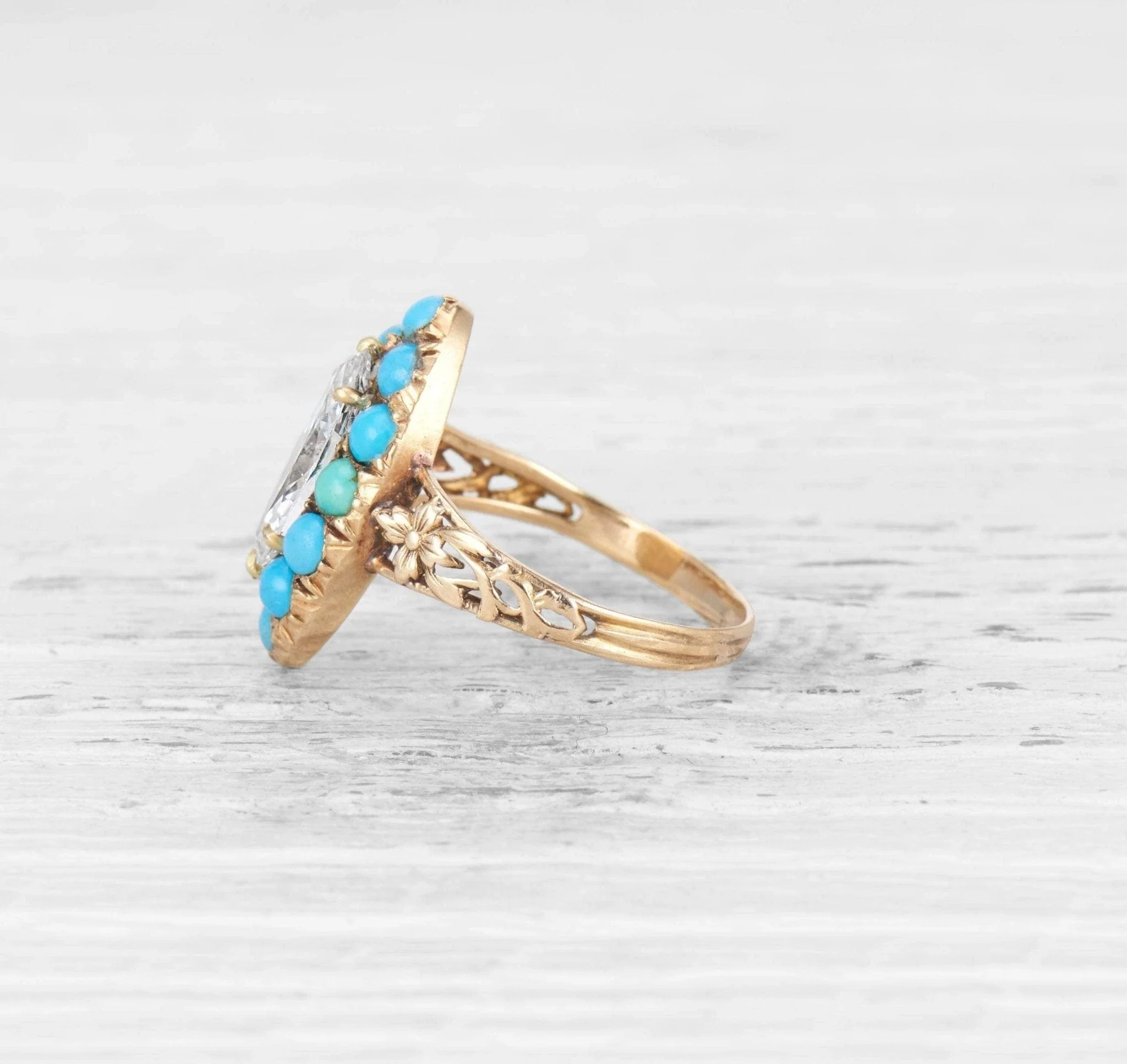 1.24 CARAT MARQUISE- CUT DIAMOND VICTORIAN RING - Image 3