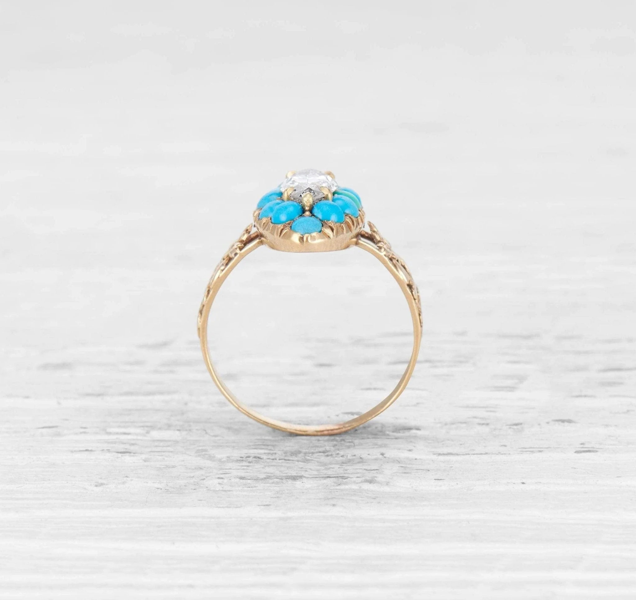 1.24 CARAT MARQUISE- CUT DIAMOND VICTORIAN RING - Image 4