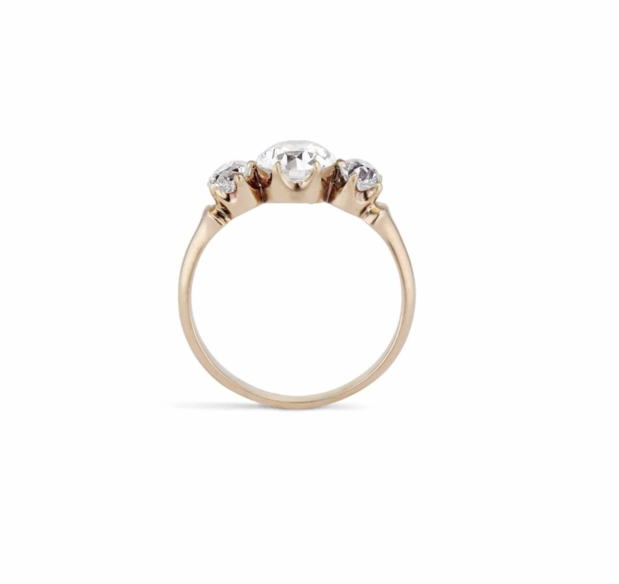 Victorian 1.27 Carat Three Stone Diamond Ring - Image 4