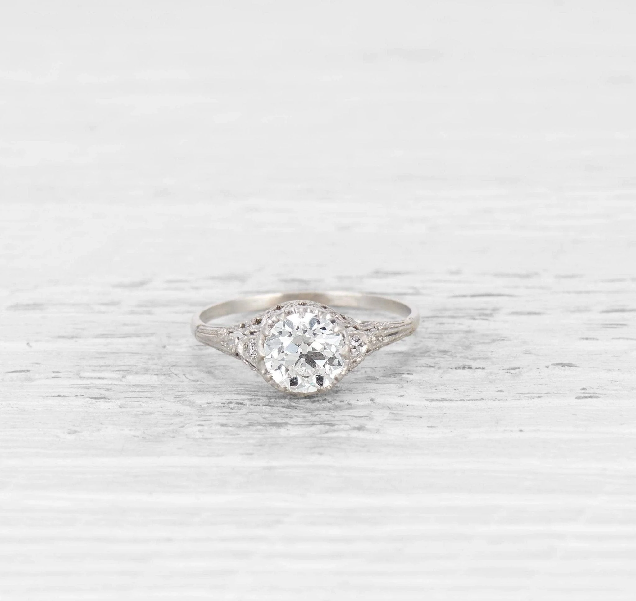 1.28 CARAT EDWARDIAN DIAMOND ENGAGEMENT RING - Image 2