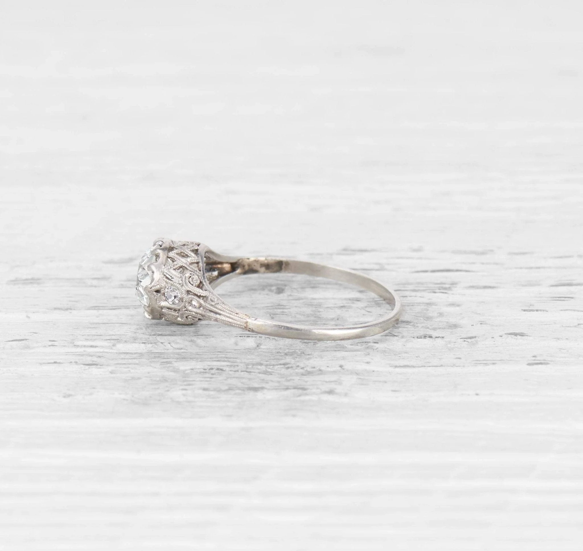 1.28 CARAT EDWARDIAN DIAMOND ENGAGEMENT RING - Image 3