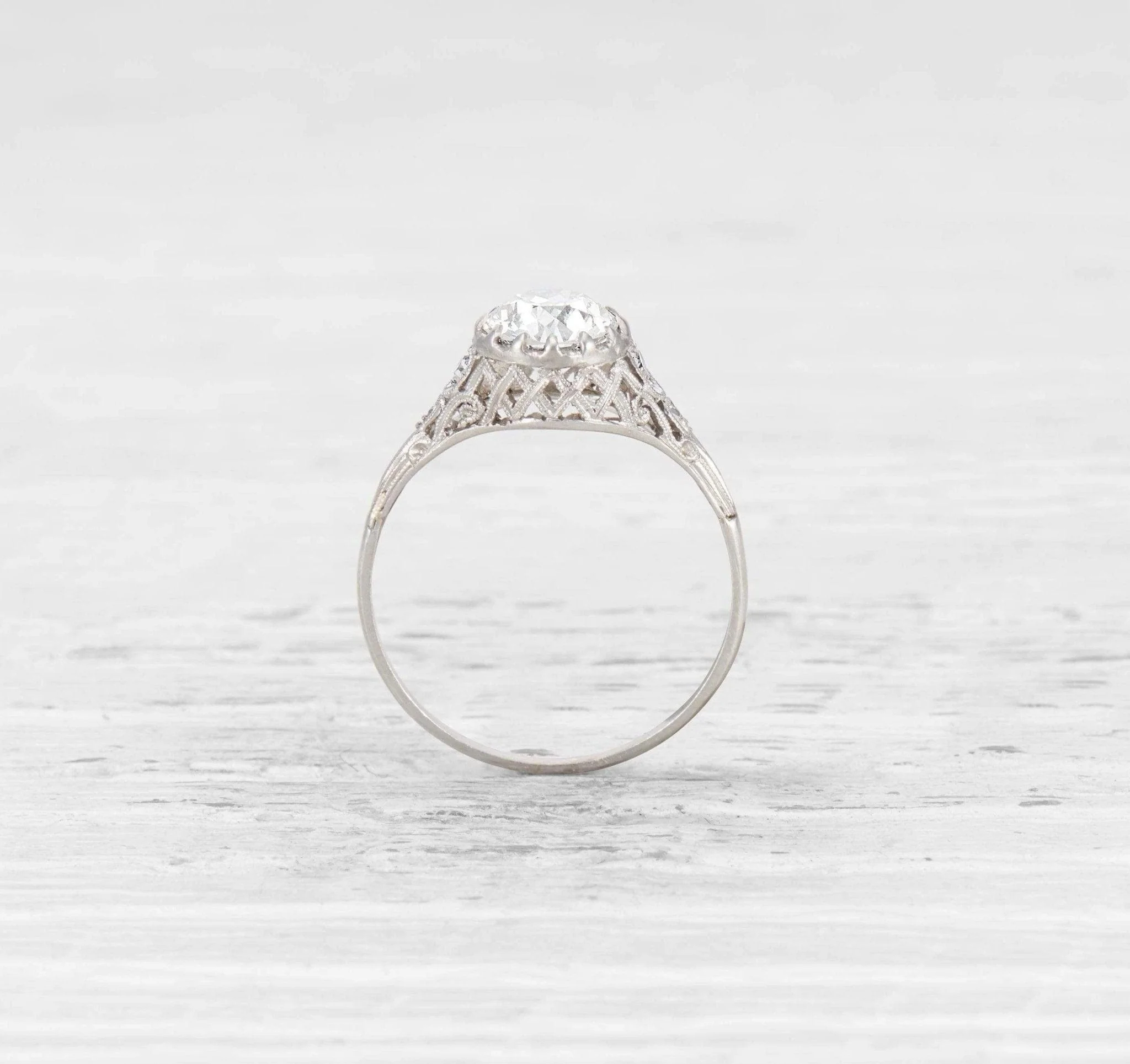 1.28 CARAT EDWARDIAN DIAMOND ENGAGEMENT RING - Image 4