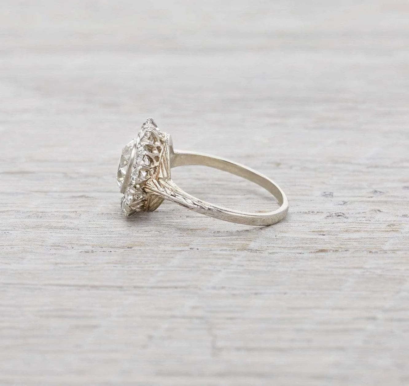 1.31 Carat Edwardian Diamond Cluster Engagement Ring - Image 3