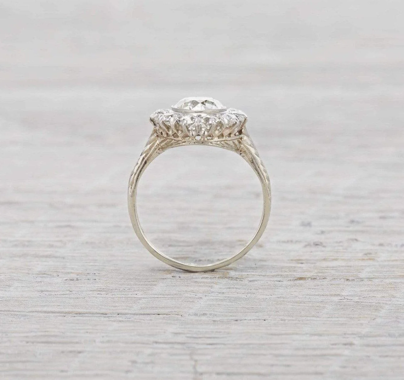 1.31 Carat Edwardian Diamond Cluster Engagement Ring - Image 4