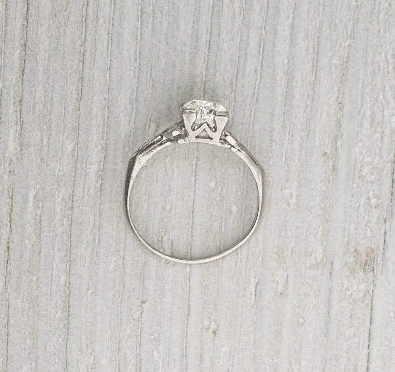 1.36 Carat Vintage Old European Cut Diamond Engagement Ring - Image 4