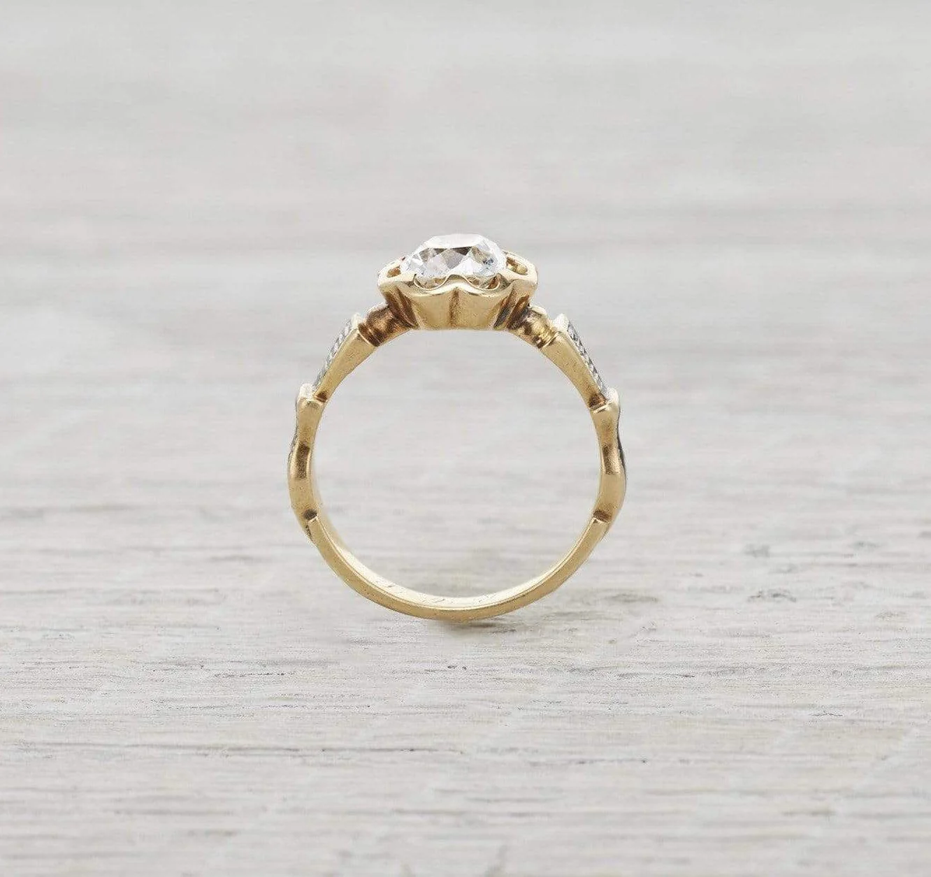 1.38 Carat Victorian Cushion Cut Diamond Engagement Ring - Image 4