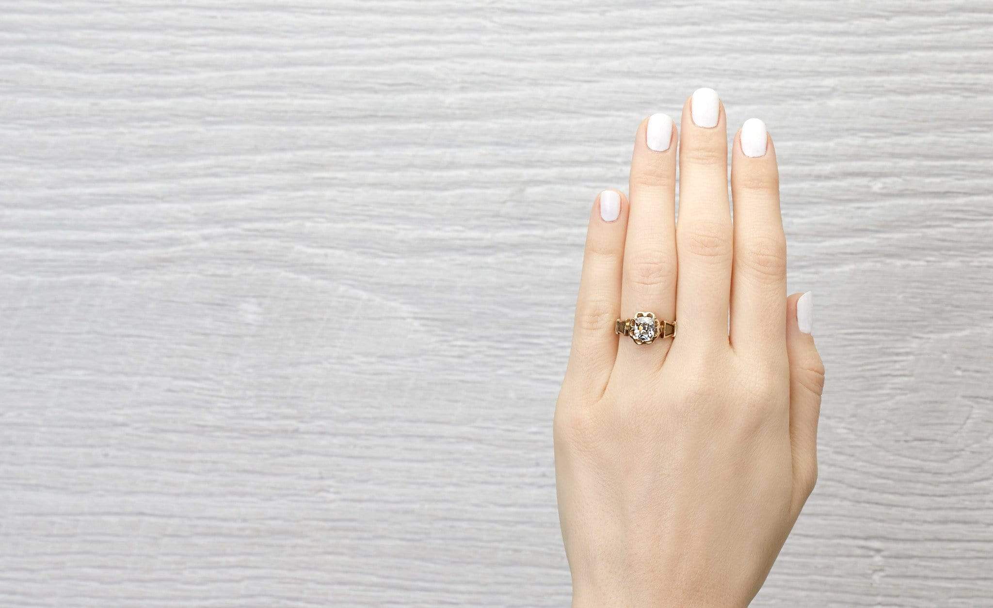 1.38 Carat Victorian Cushion Cut Diamond Engagement Ring - Image 5