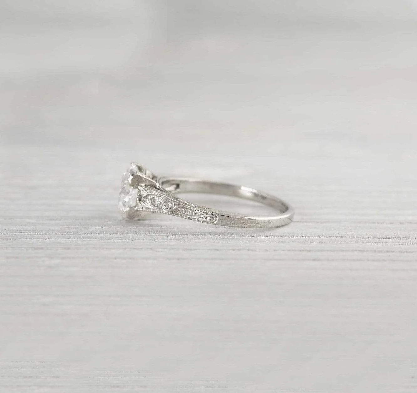 1.42 Carat Vintage Art Deco Diamond Engagement Ring - Image 3
