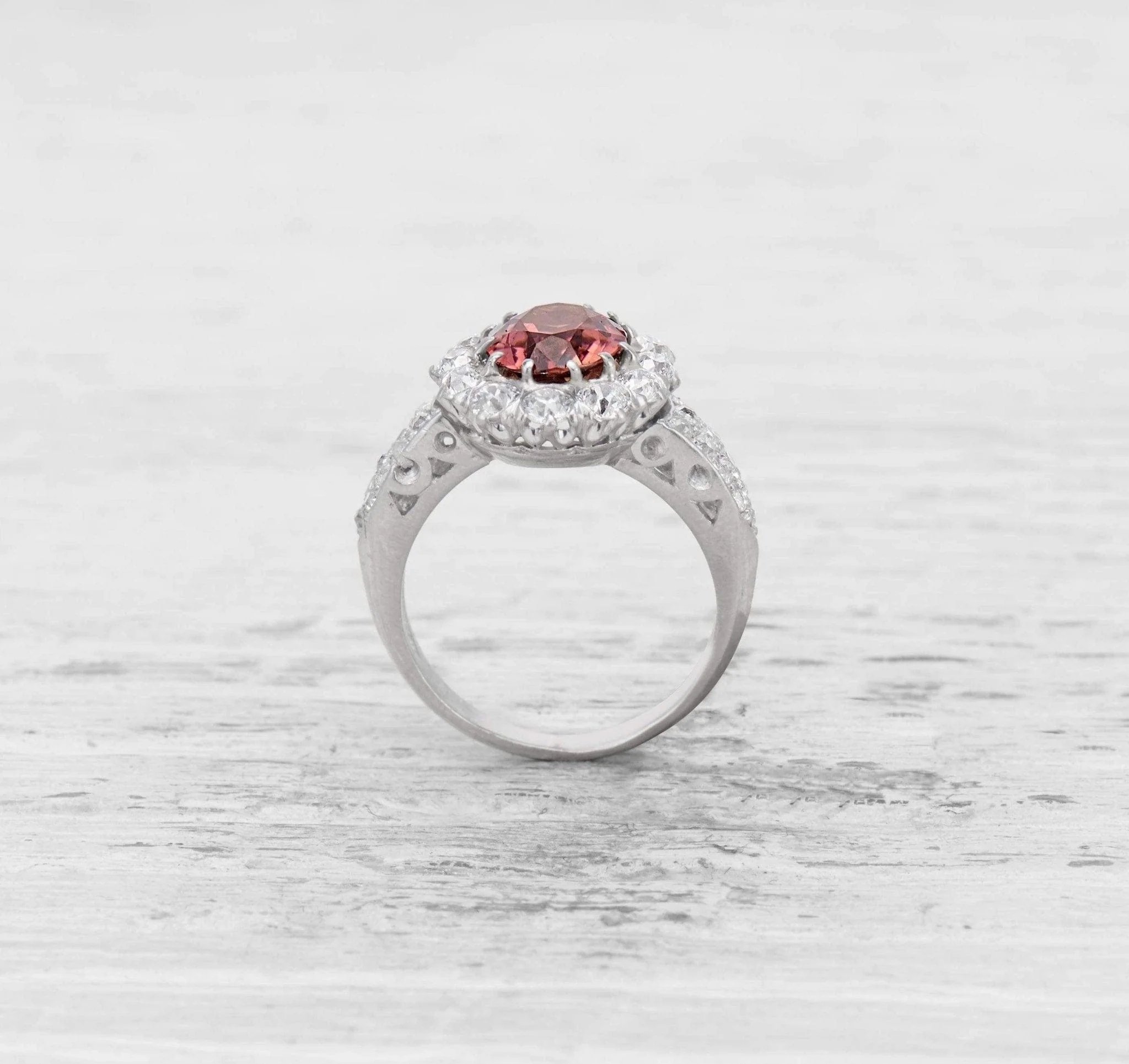 1.45 CARAT PINK TOURMALINE AND DIAMOND ENGAGEMENT RING - Image 4