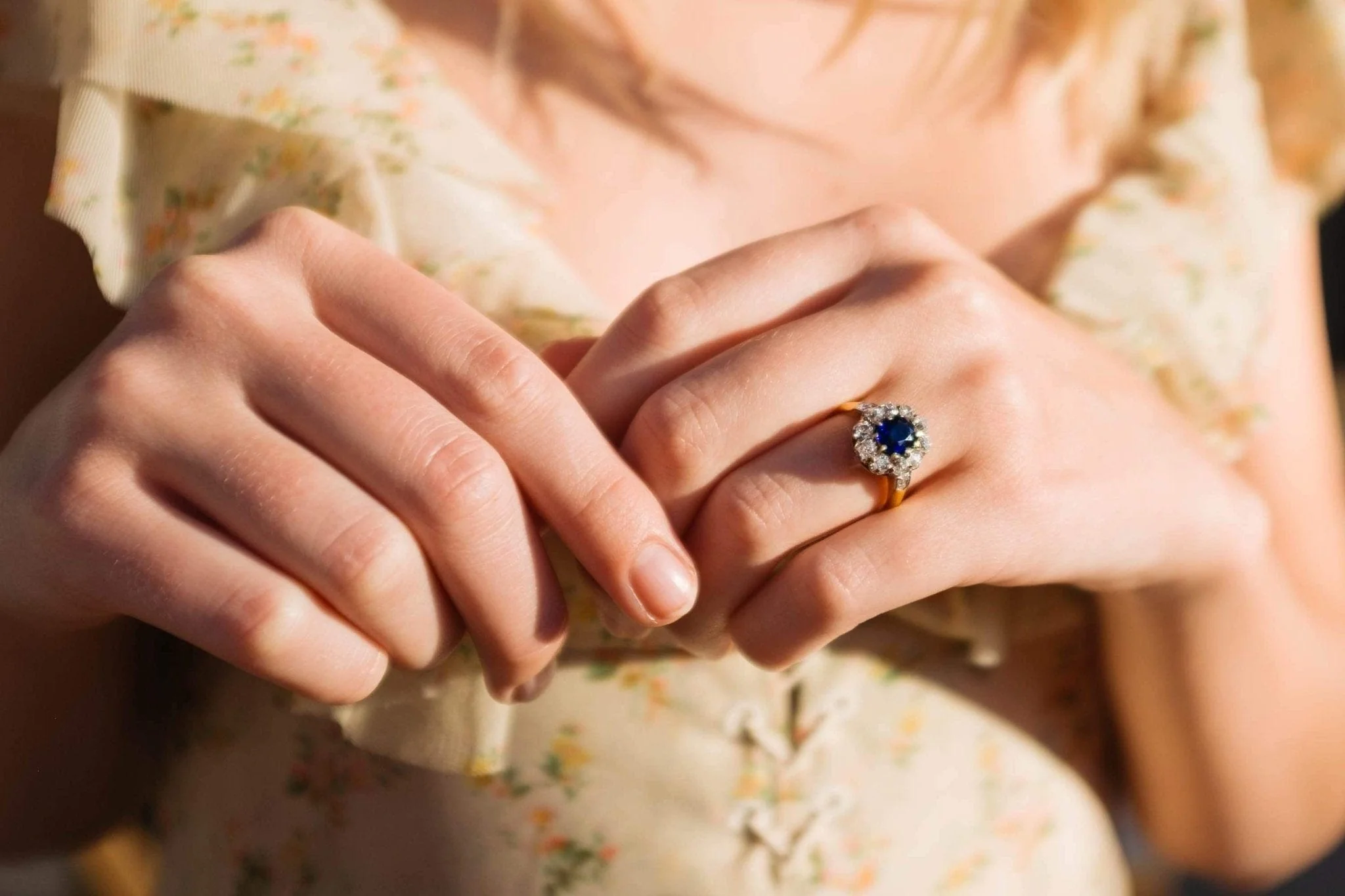 1.50 CARAT VICTORIAN AND DIAMOND CLUSTER ENGAGEMENT RING - Image 5