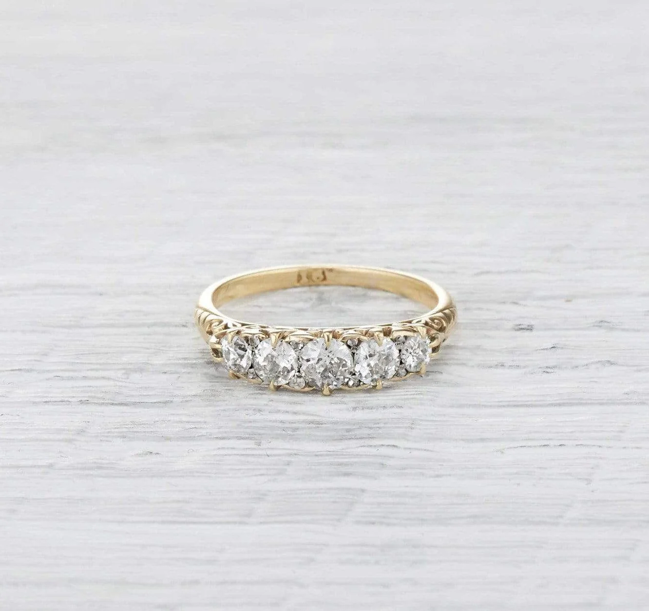 1.50 Carat Victorian Carved Half Hoop Band - Image 2