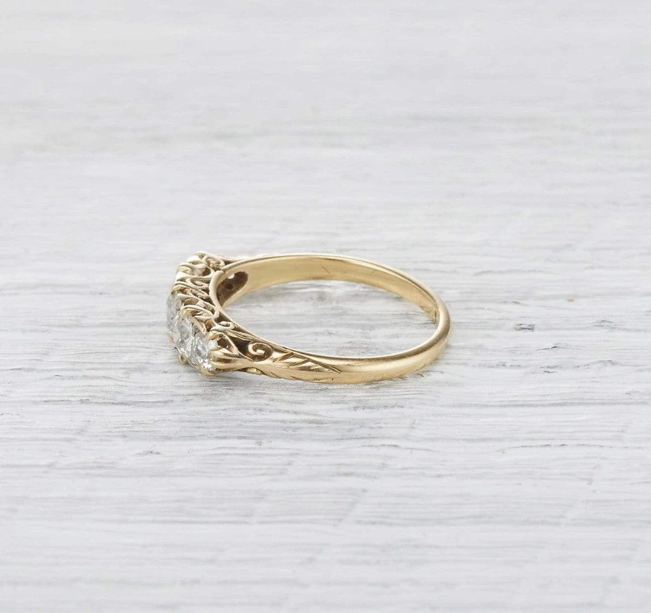 1.50 Carat Victorian Carved Half Hoop Band - Image 3