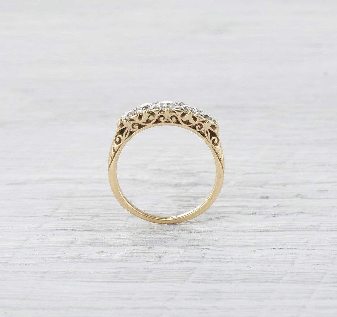 1.50 Carat Victorian Carved Half Hoop Band - Image 4