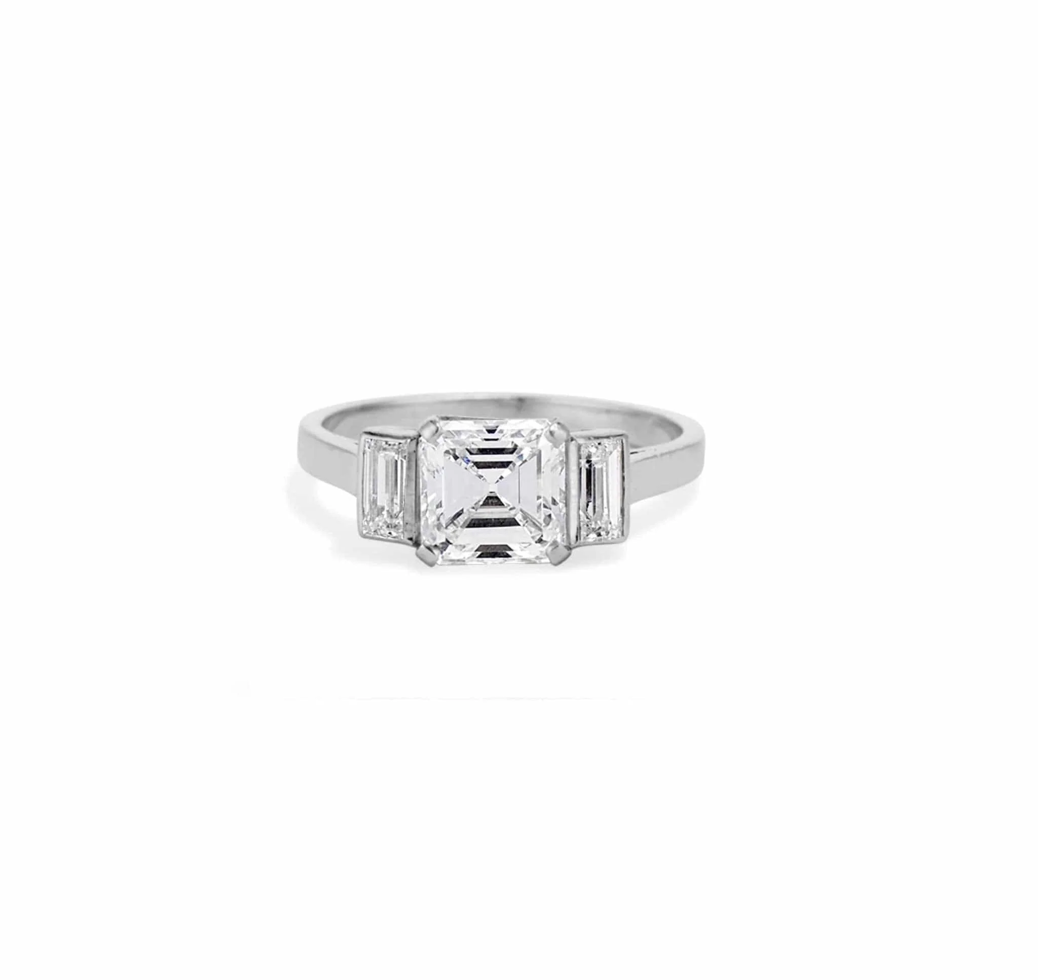 Art Deco 1.52 Carat Asscher Cut Diamond Ring - Image 2