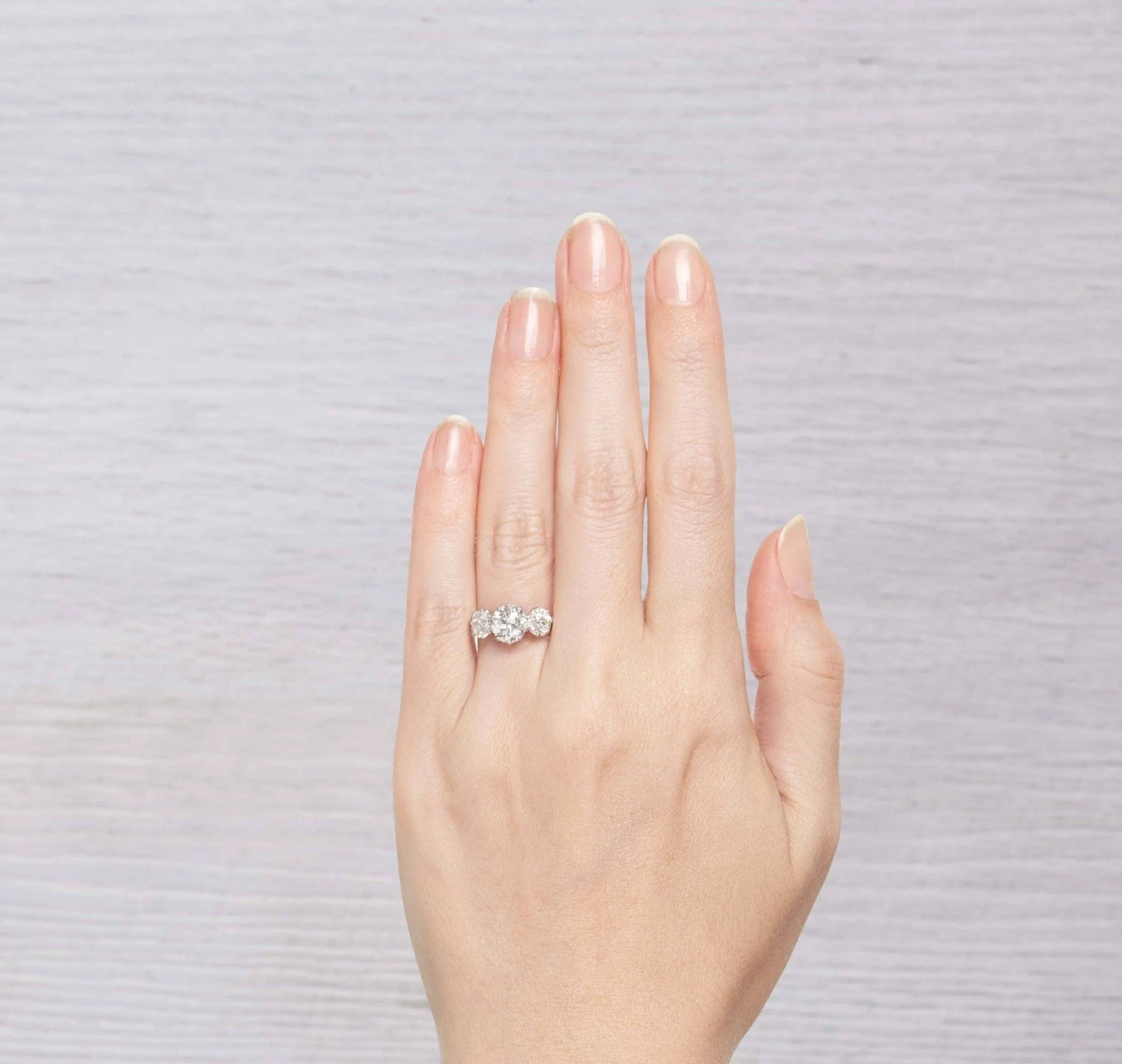 1.62 CARAT TIFFANY & CO. THREE STONE DIAMOND ENGAGEMENT RING - Image 6