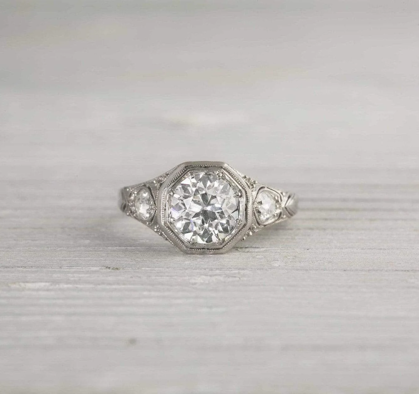 1.65 Carat Diamond Vintage Engagement Ring - Image 2