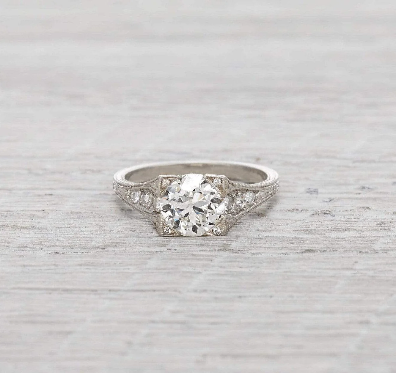 1.68 Carat Vintage Diamond Engagement Ring - Image 2