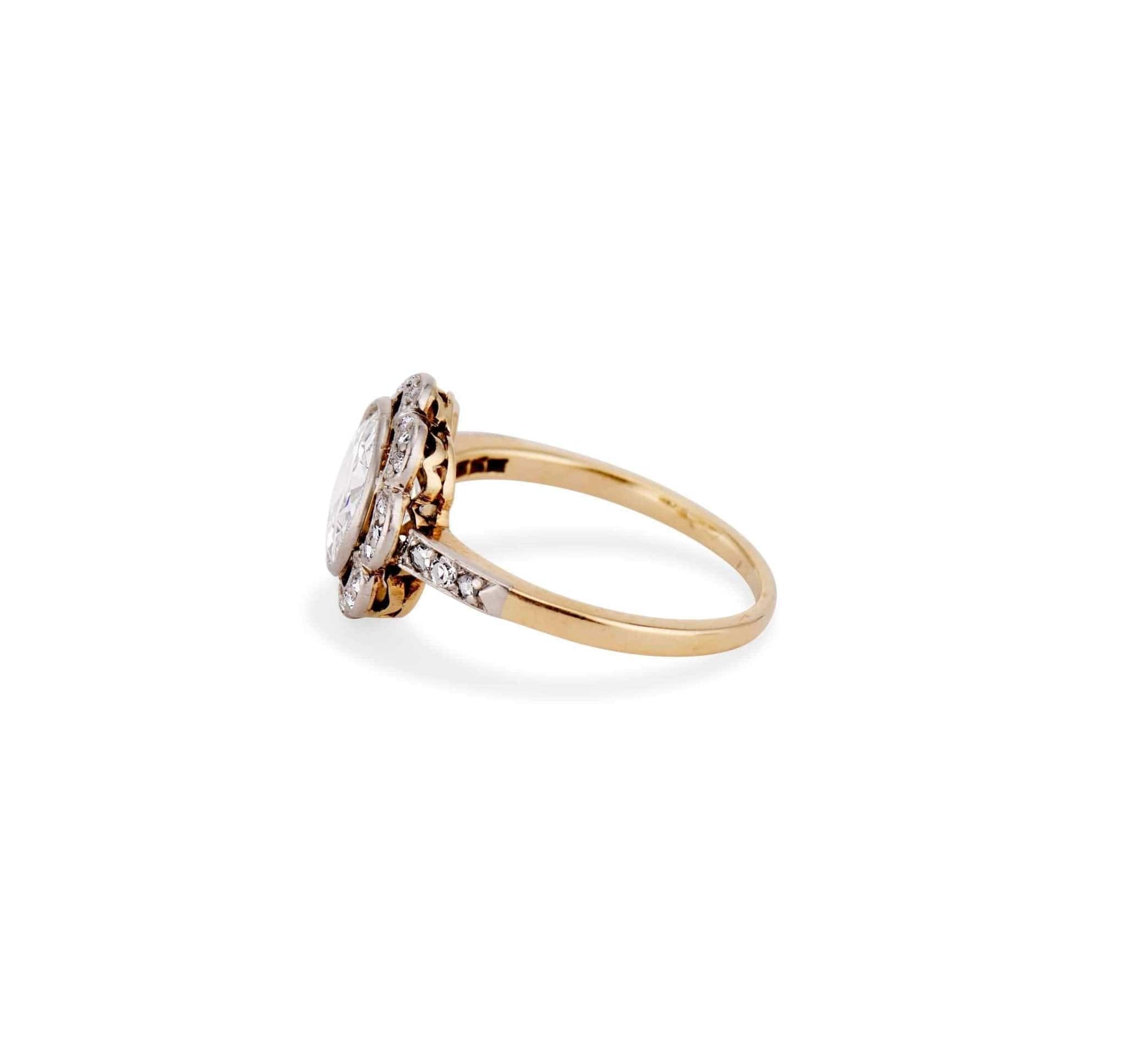 1.71 Edwardian Diamond Scalloped Engagement Ring - Image 3