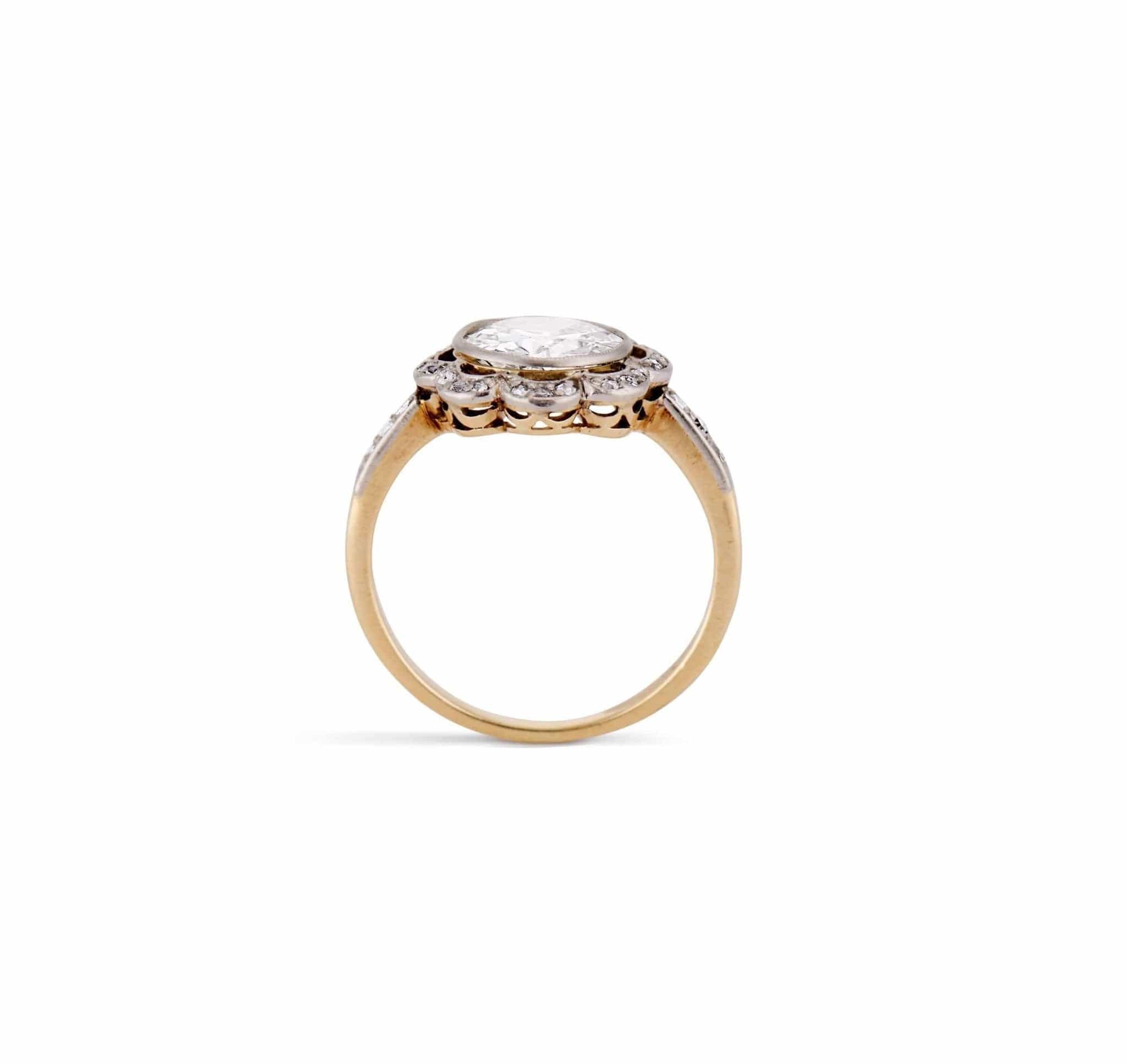 1.71 Edwardian Diamond Scalloped Engagement Ring - Image 4