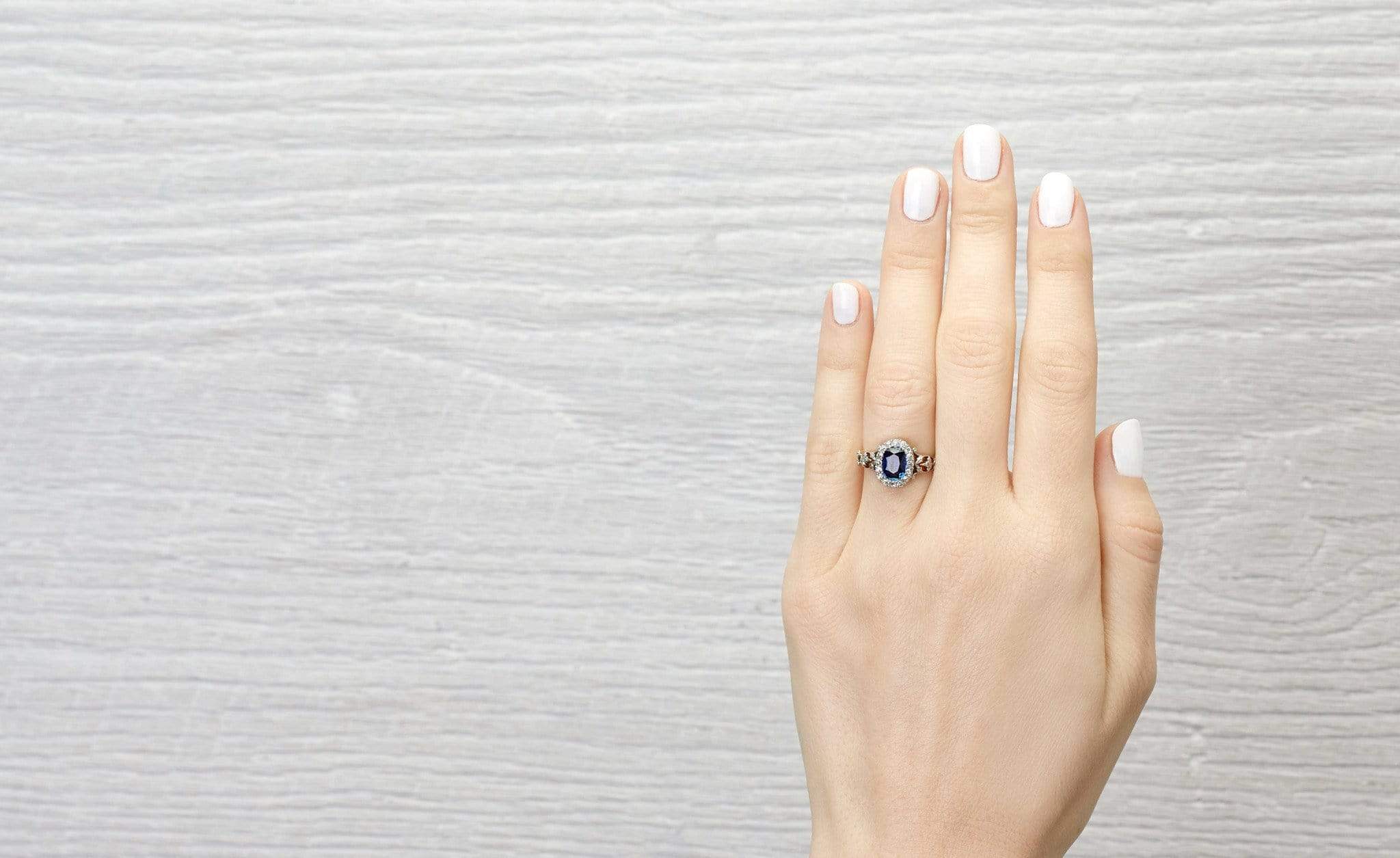 One Carat Art Nouveau Sapphire Engagement Ring - Image 4
