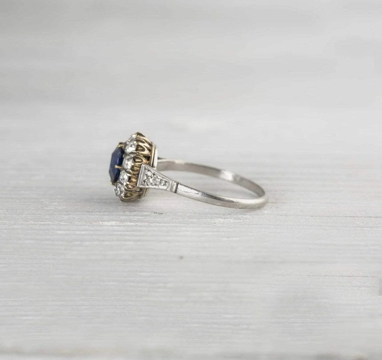 One Carat Sapphire Cluster Engagement Ring - Image 3