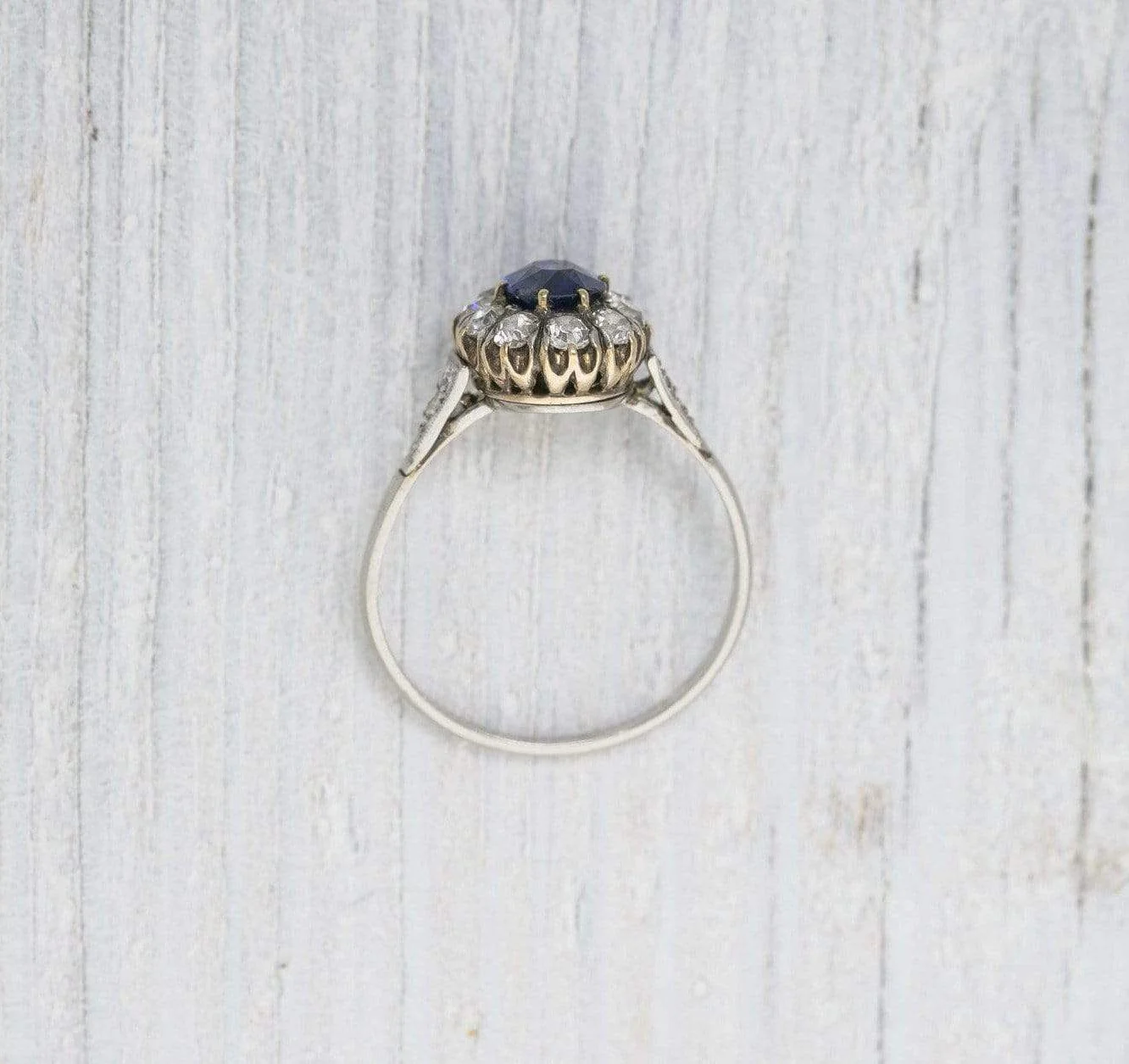 One Carat Sapphire Cluster Engagement Ring - Image 4