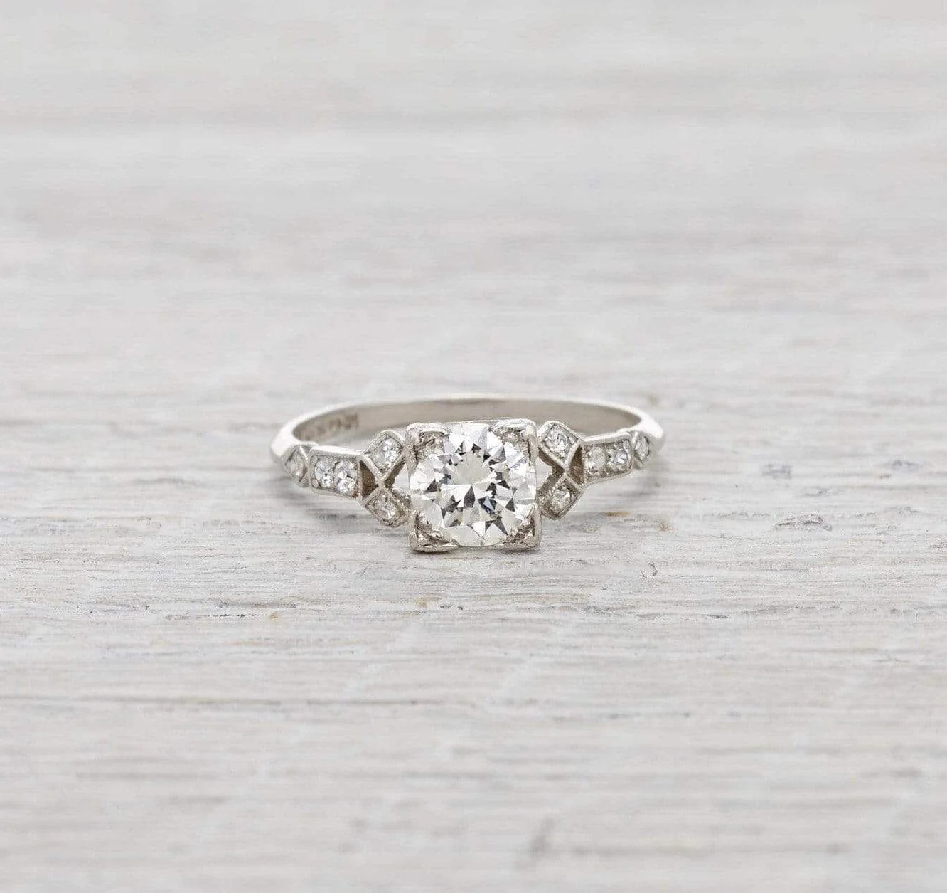 One Carat Vintage Art Deco Engagement Ring - Image 2