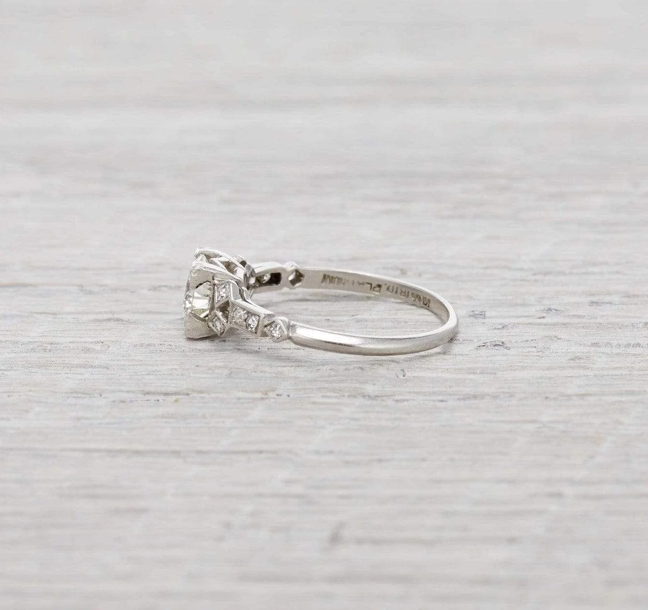 One Carat Vintage Art Deco Engagement Ring - Image 3