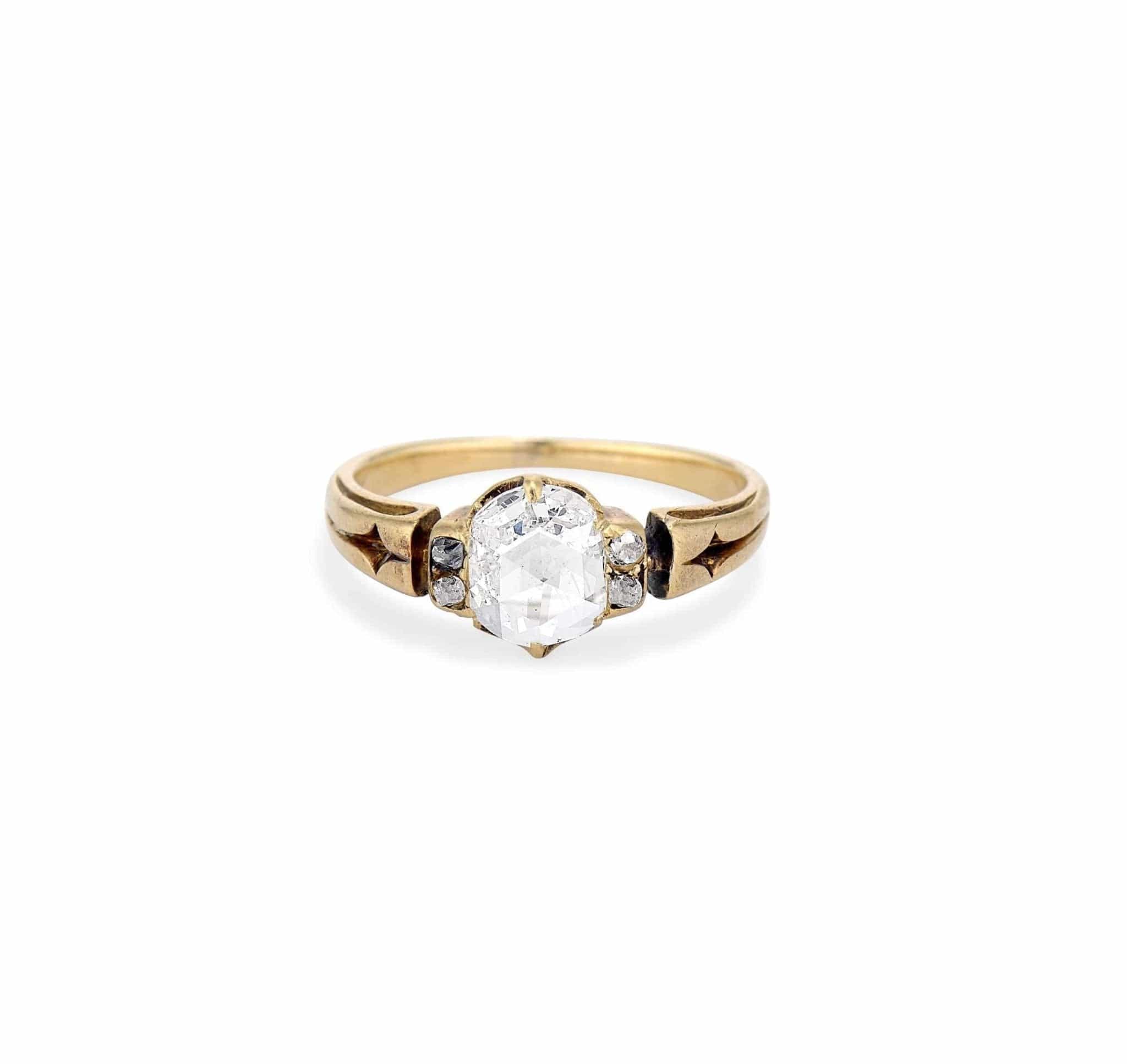 1890s Victorian .75 Carat Rose Cut Ring - Image 2