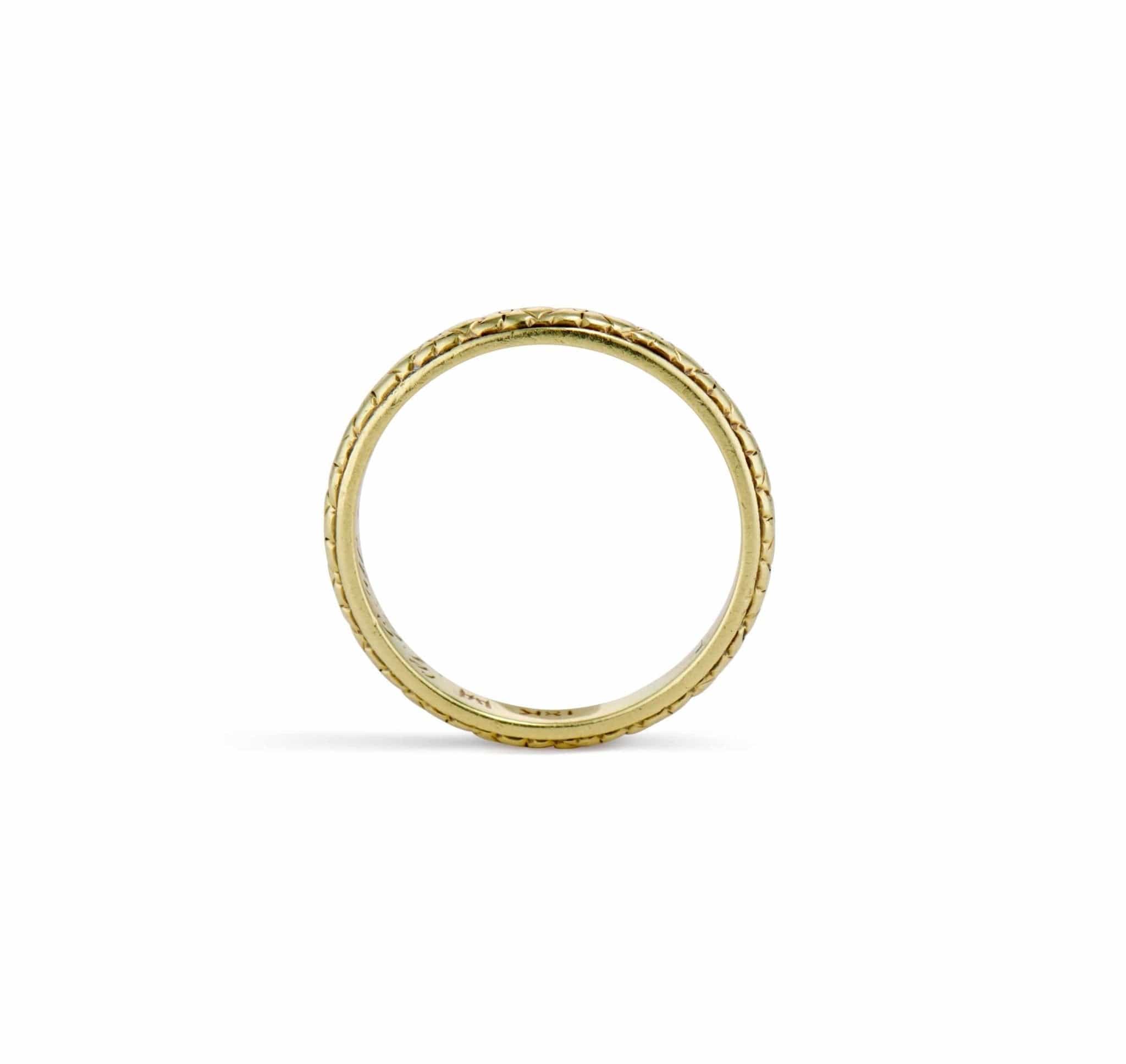 1920s Forget-Me-Not Gold Wedding Band - Image 3