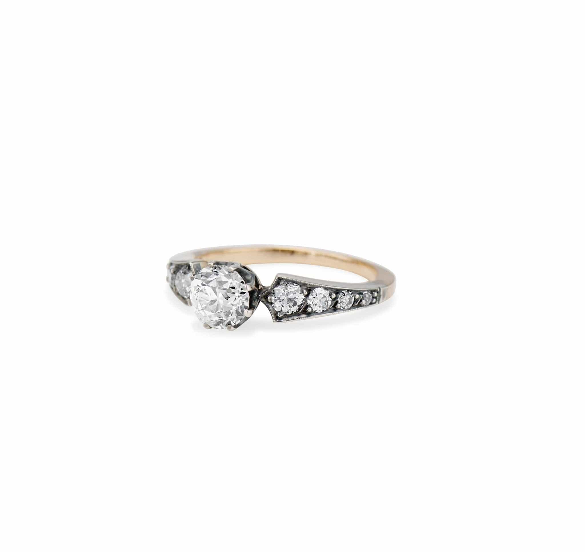 1940s Victorian Revival 1.00 Old European Cut Diamond Engagement Ring - Image 2