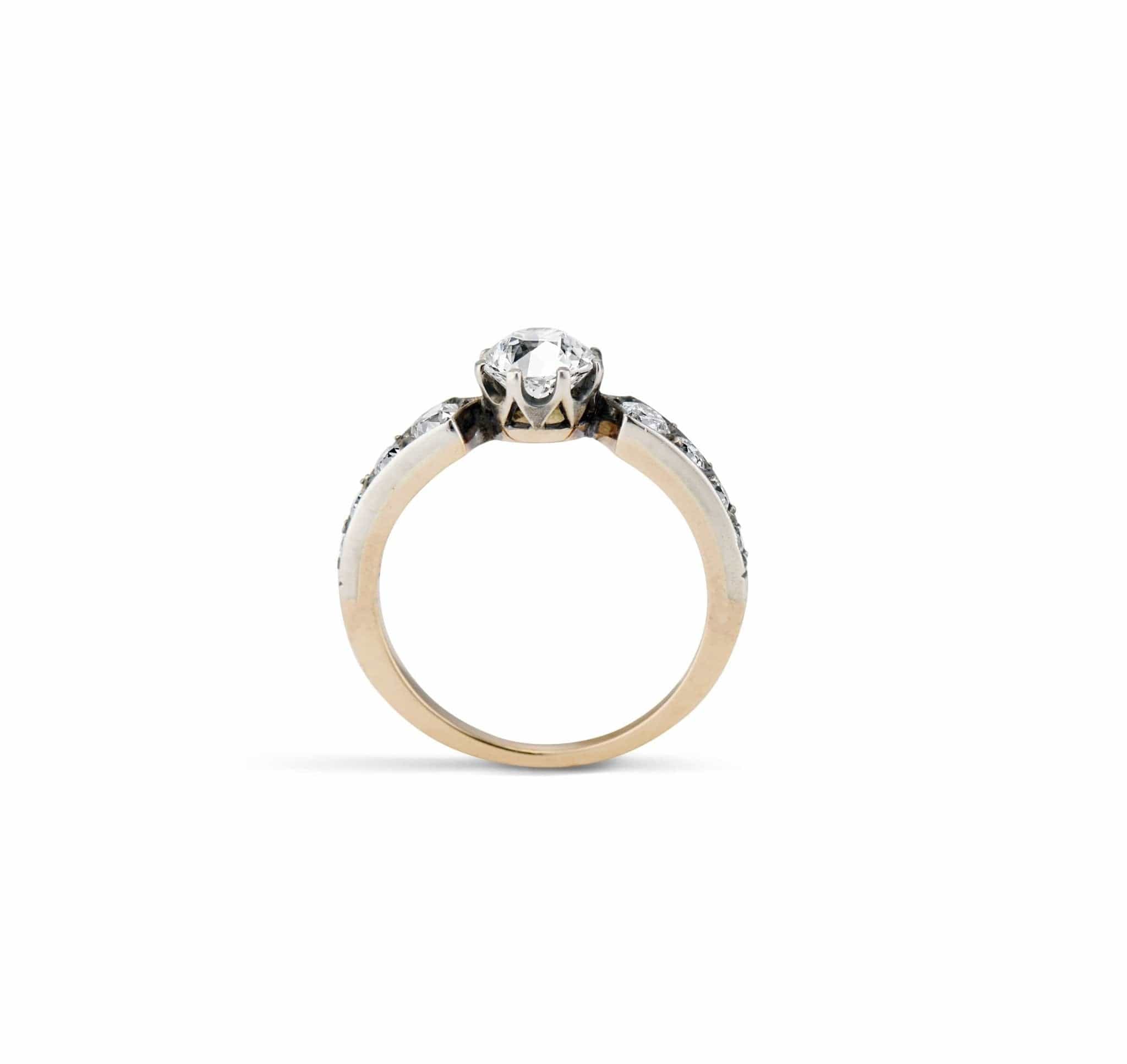1940s Victorian Revival 1.00 Old European Cut Diamond Engagement Ring - Image 4