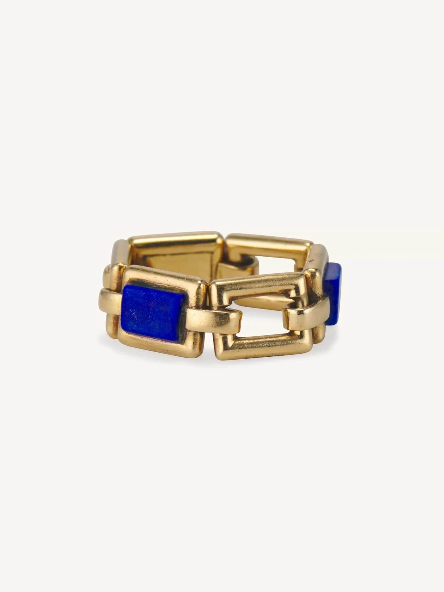1970s Lapis Lazuli & Gold Link Flexible Ring, France - Image 3