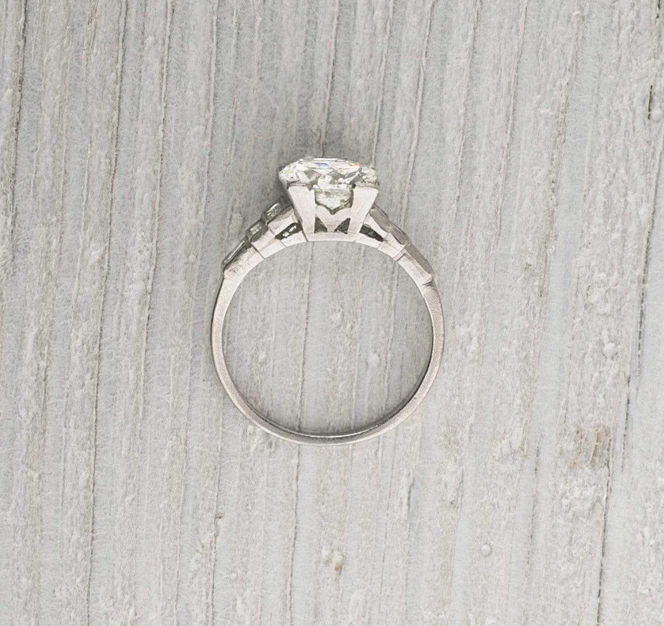 2.02 Carat Old Art Deco Diamond Engagement Ring - Image 3
