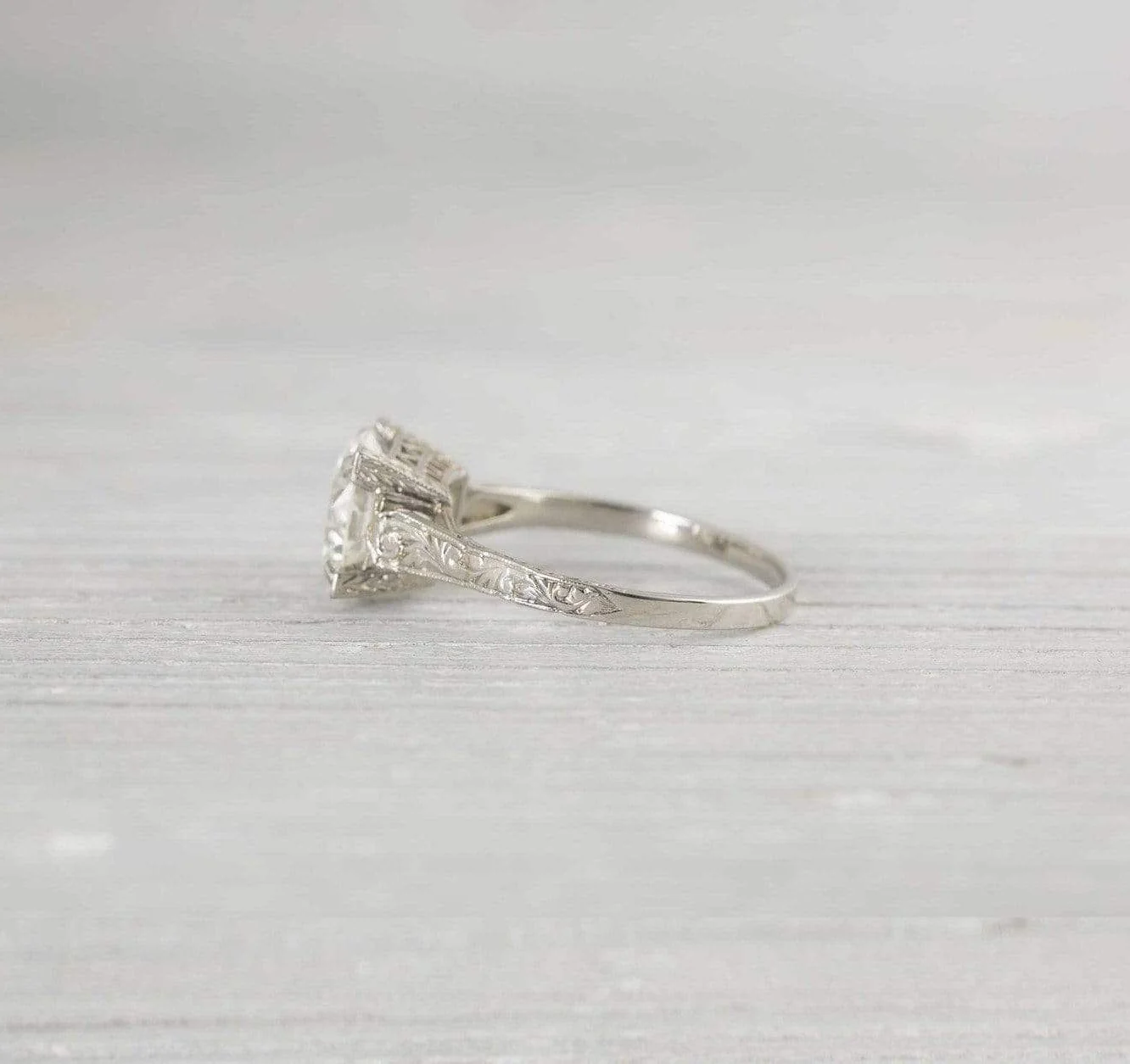 2.02 Carat Vintage Art Deco Solitaire Engagement Ring - Image 3