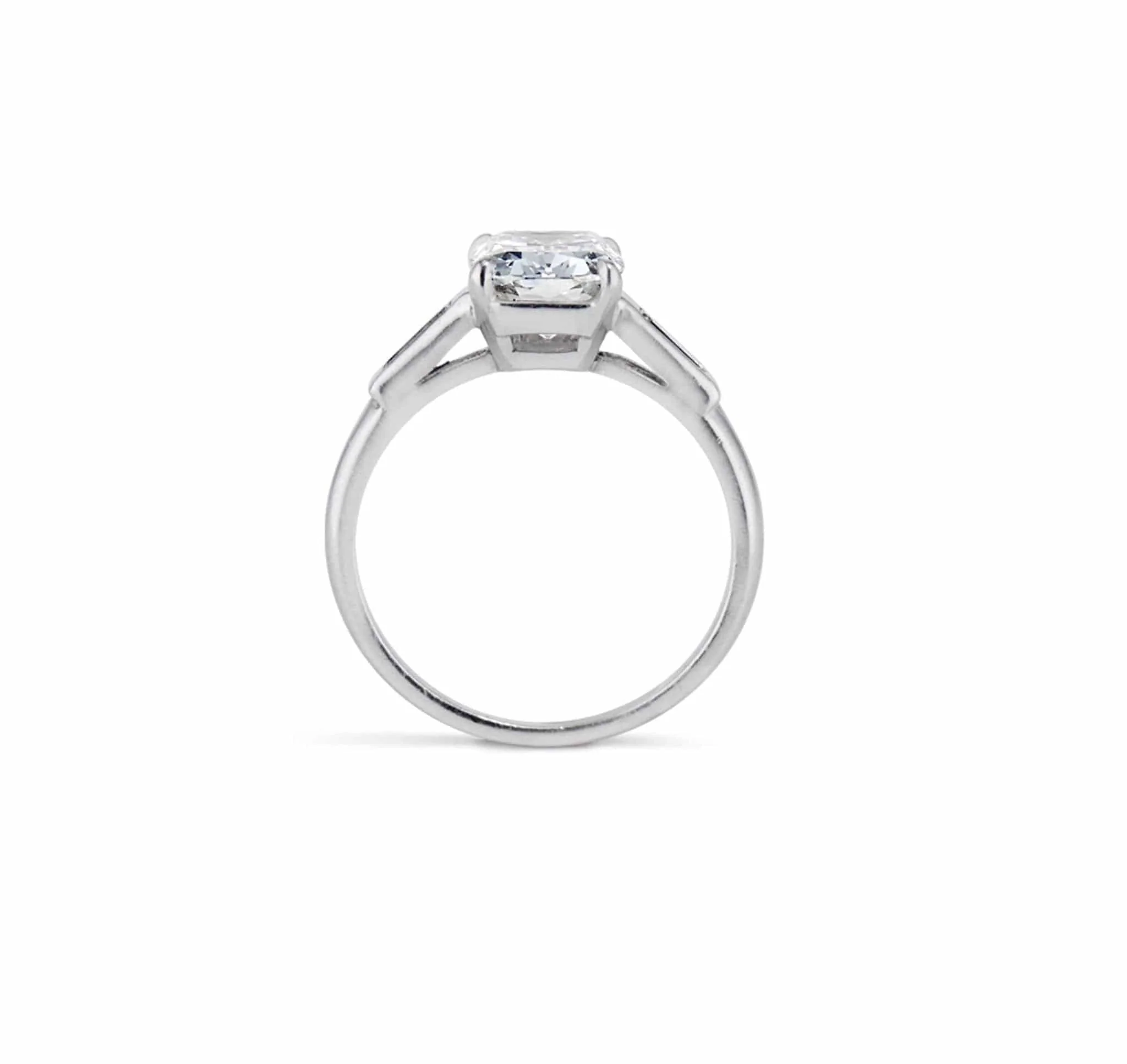 Mid Century 2.09 Carat Elongated Cushion Brilliant Cut Diamond Ring - Image 4