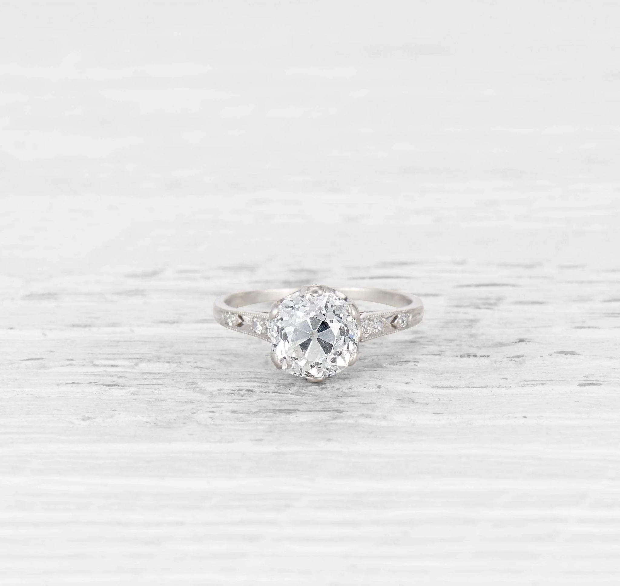 2.11 CARAT EDWARDIAN DIAMOND ENGAGEMENT RING - Image 2