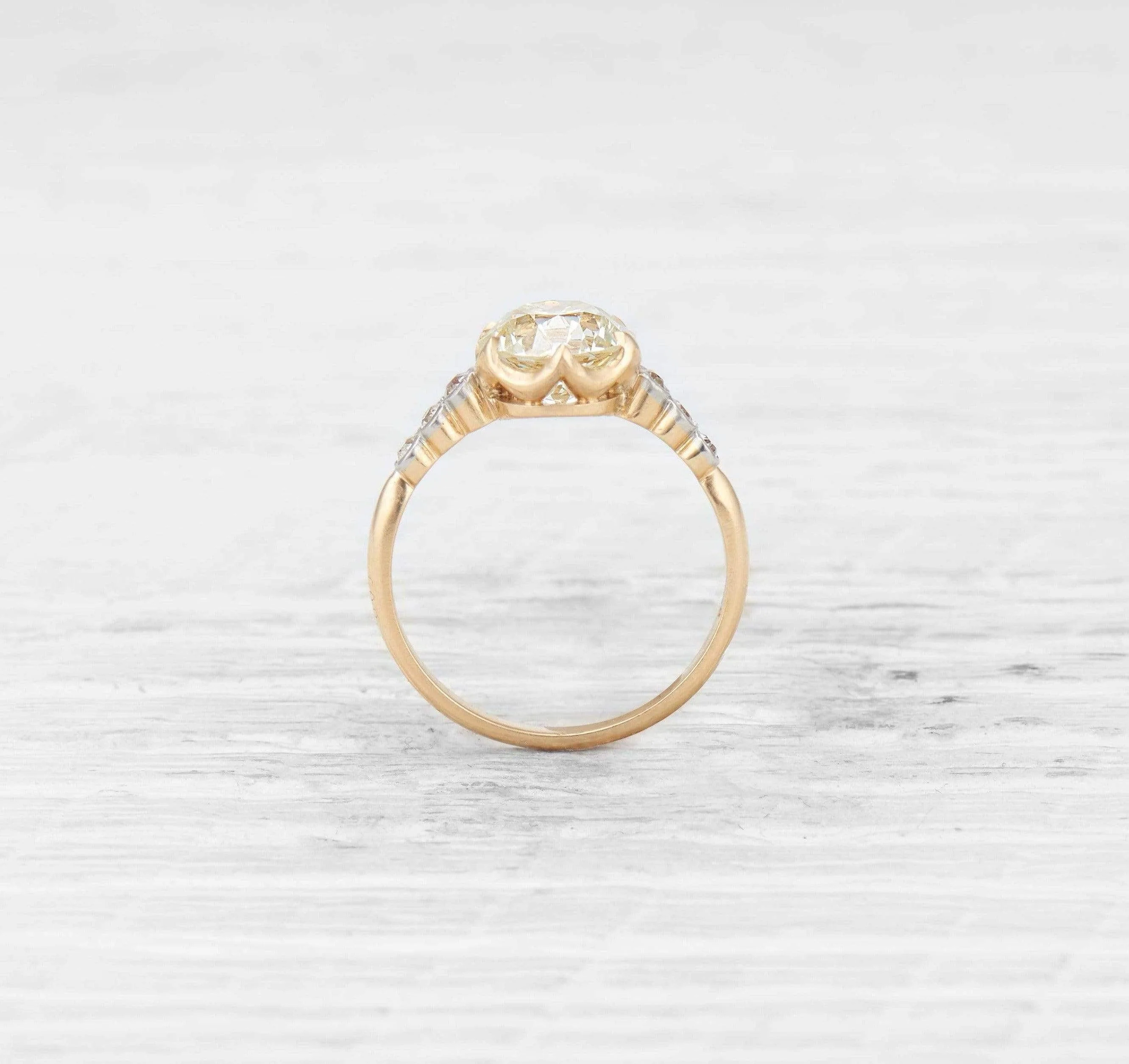 2.11 CARAT EDWARDIAN DIAMOND SOLITAIRE ENGAGEMENT RING - Image 3