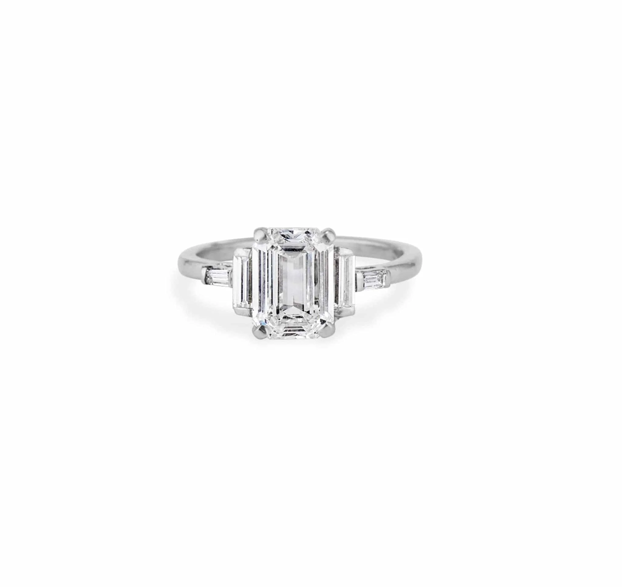 Mid Century 2.13 Carat Emerald Cut Ring - Image 2