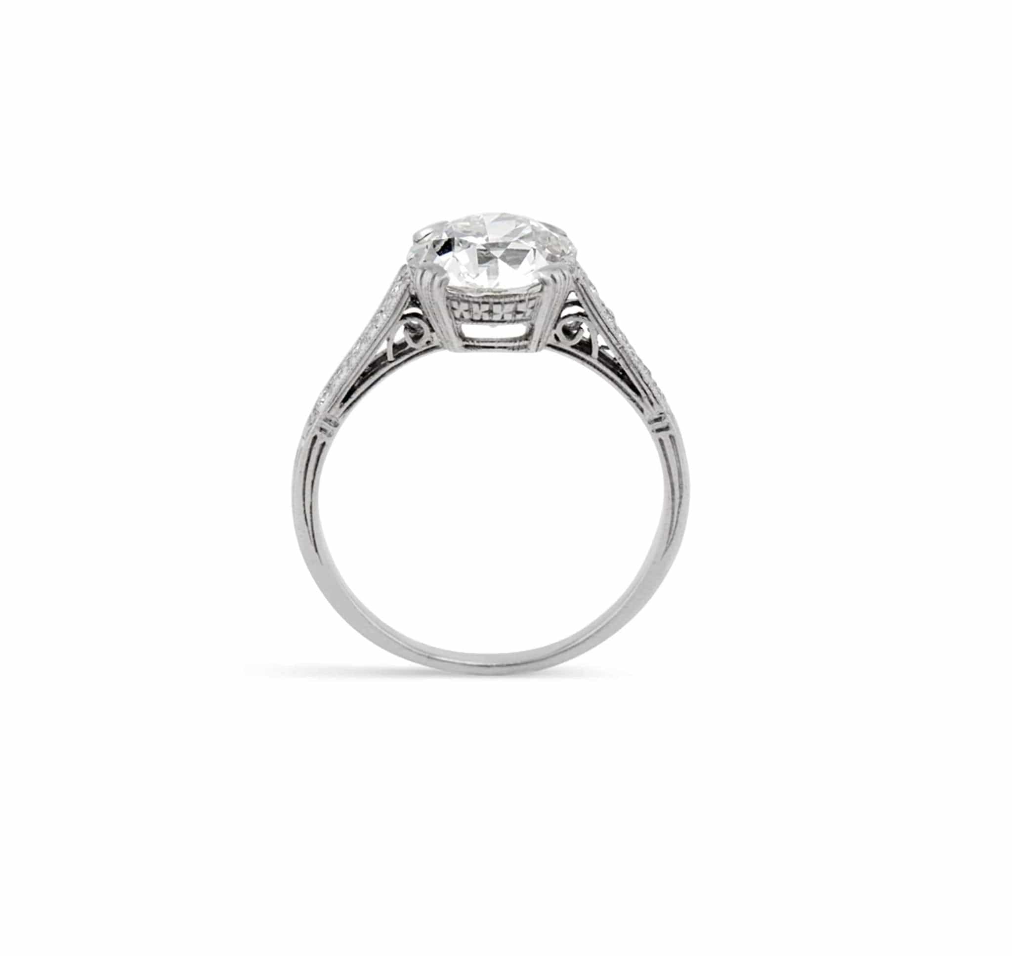 Edwardian 2.21 Carat Old European Diamond Ring - Image 4