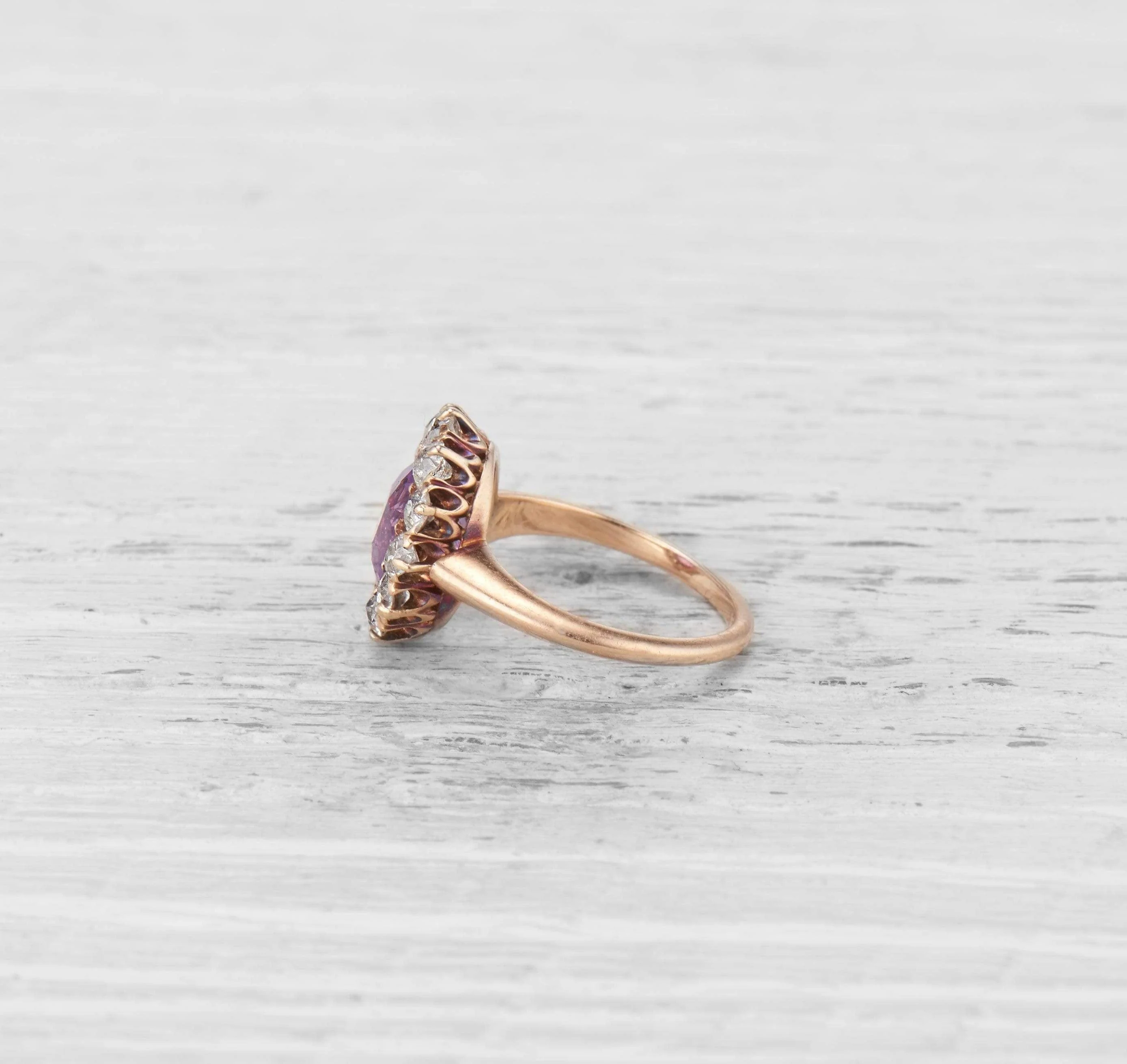 2.25 CARAT PINK SAPPHIRE AND DIAMOND CLUSTER RING - Image 3