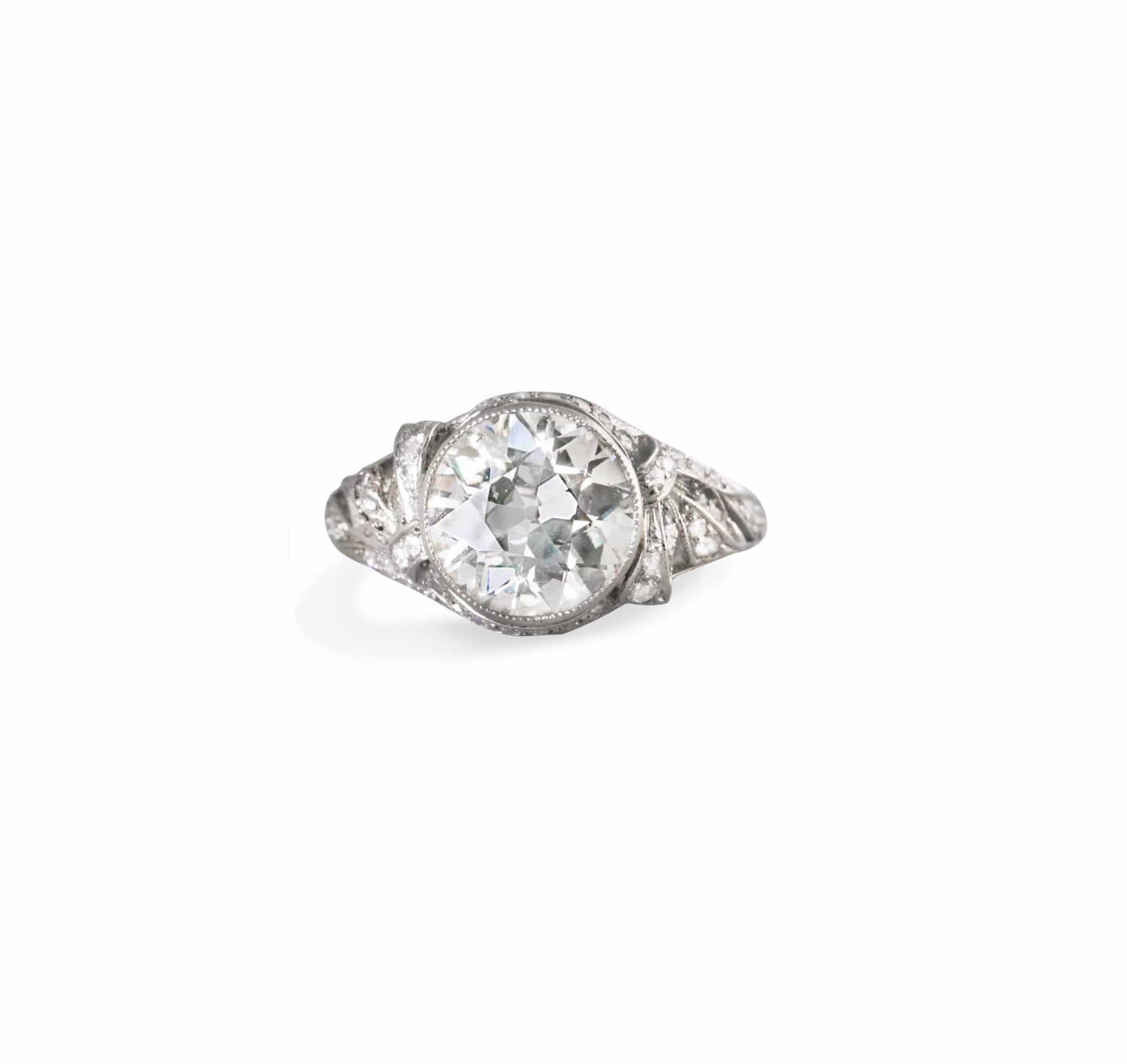 2.33 Carat Old European Cut Diamond Engagement Ring - Image 2