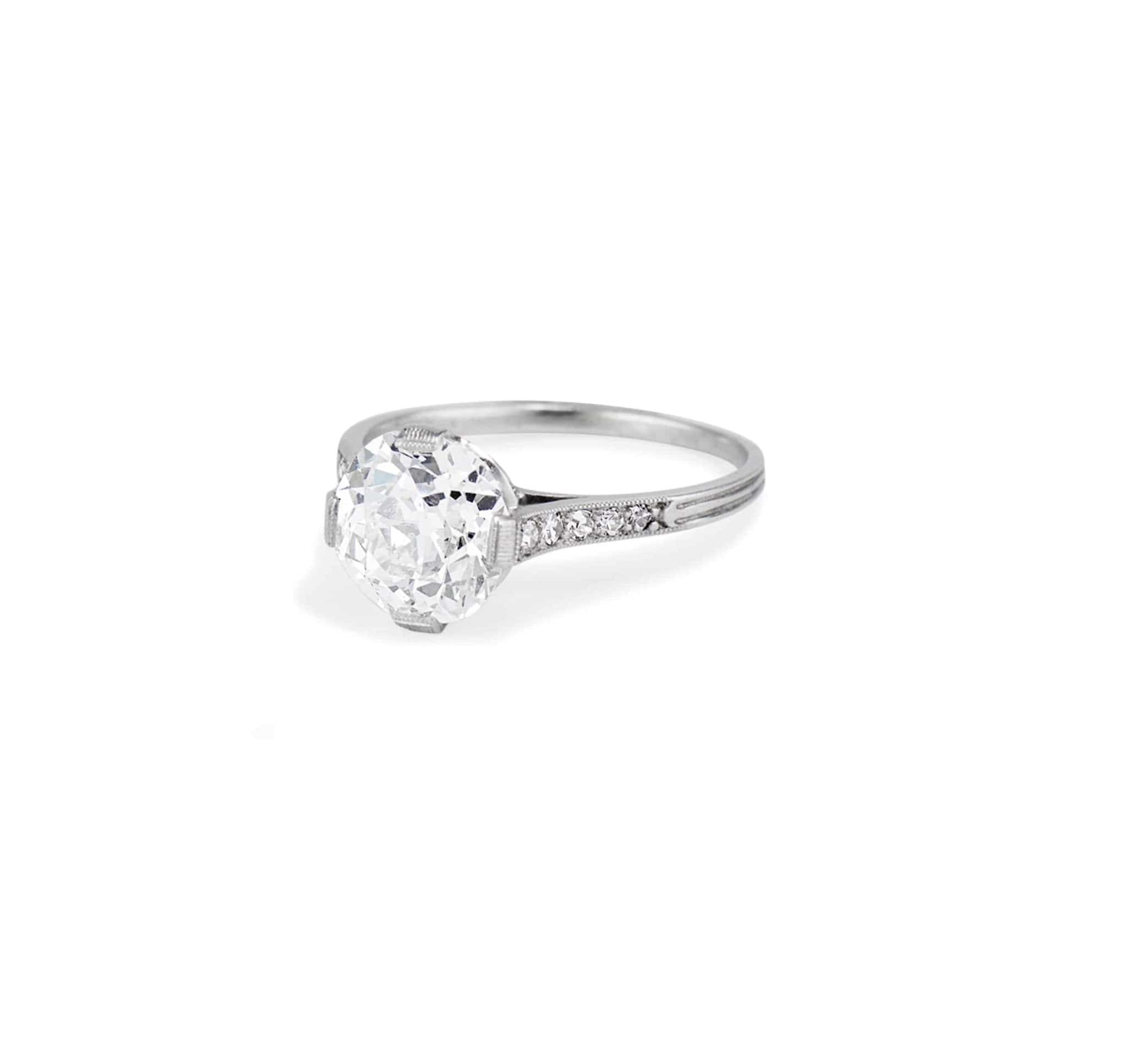 Edwardian 2.50 Carat Old European Cut Diamond N-S-E-W Ring - Image 2