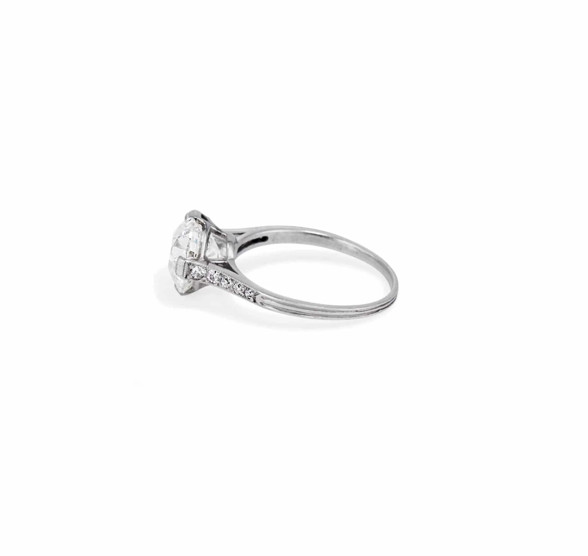 Edwardian 2.50 Carat Old European Cut Diamond N-S-E-W Ring - Image 3