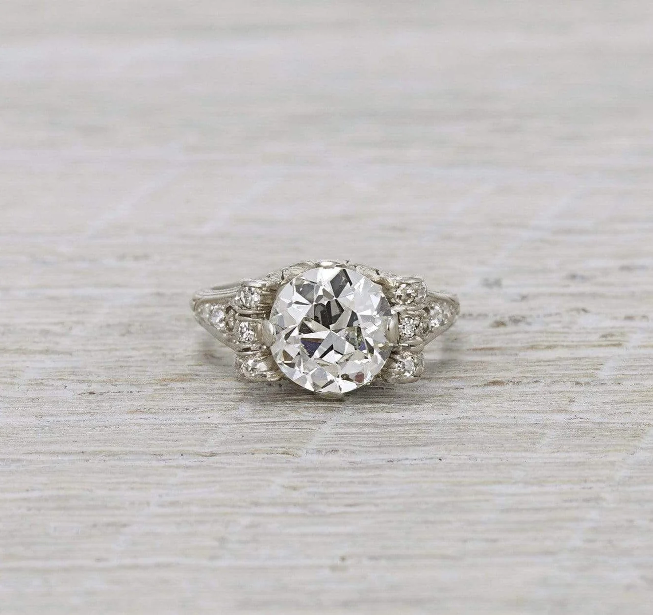 2.70 Carat Antique Edwardian Engagement Ring - Image 2