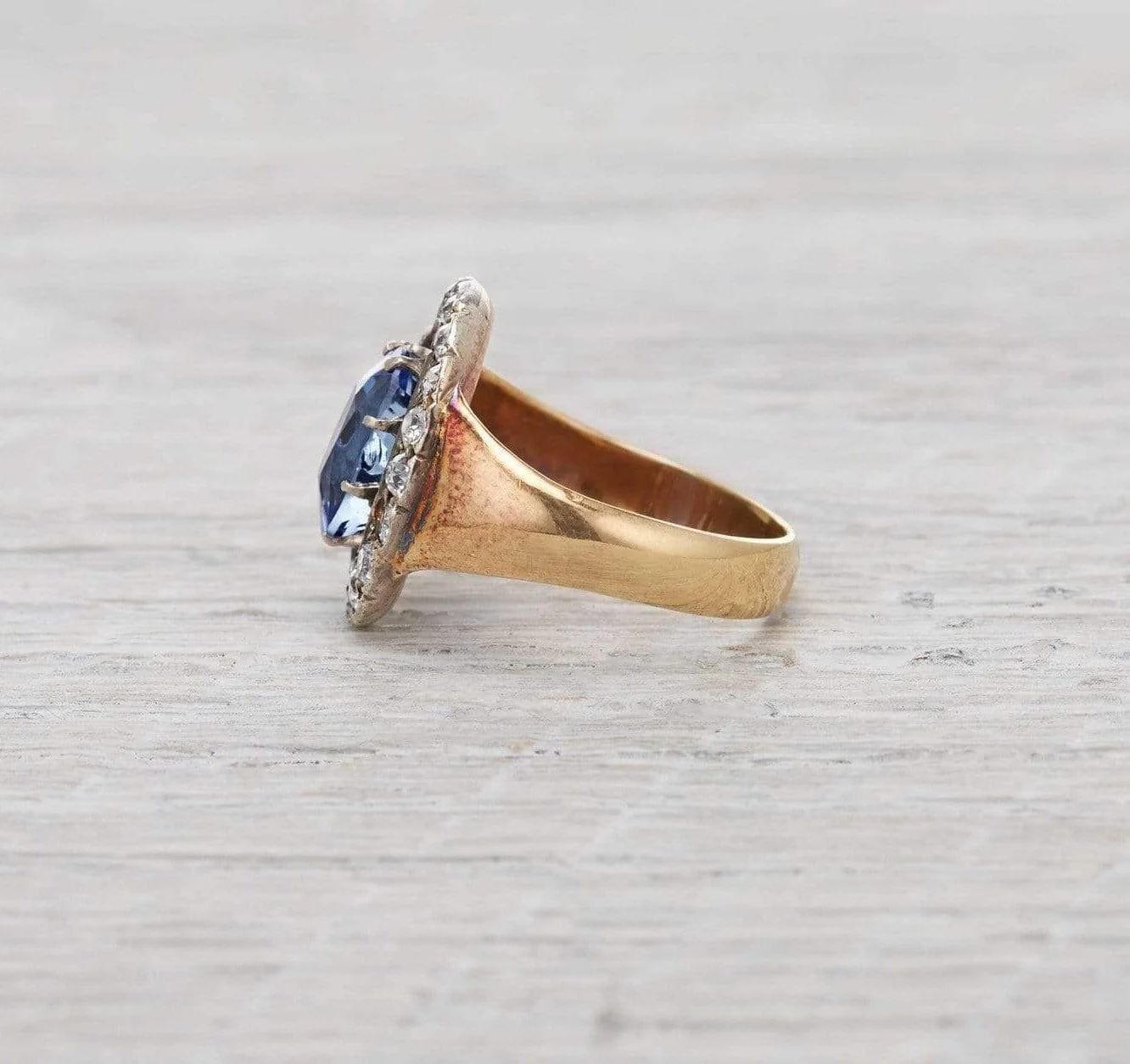 2.78 Carat Antique Victorian Sapphire & Diamond Engagement Ring - Image 3