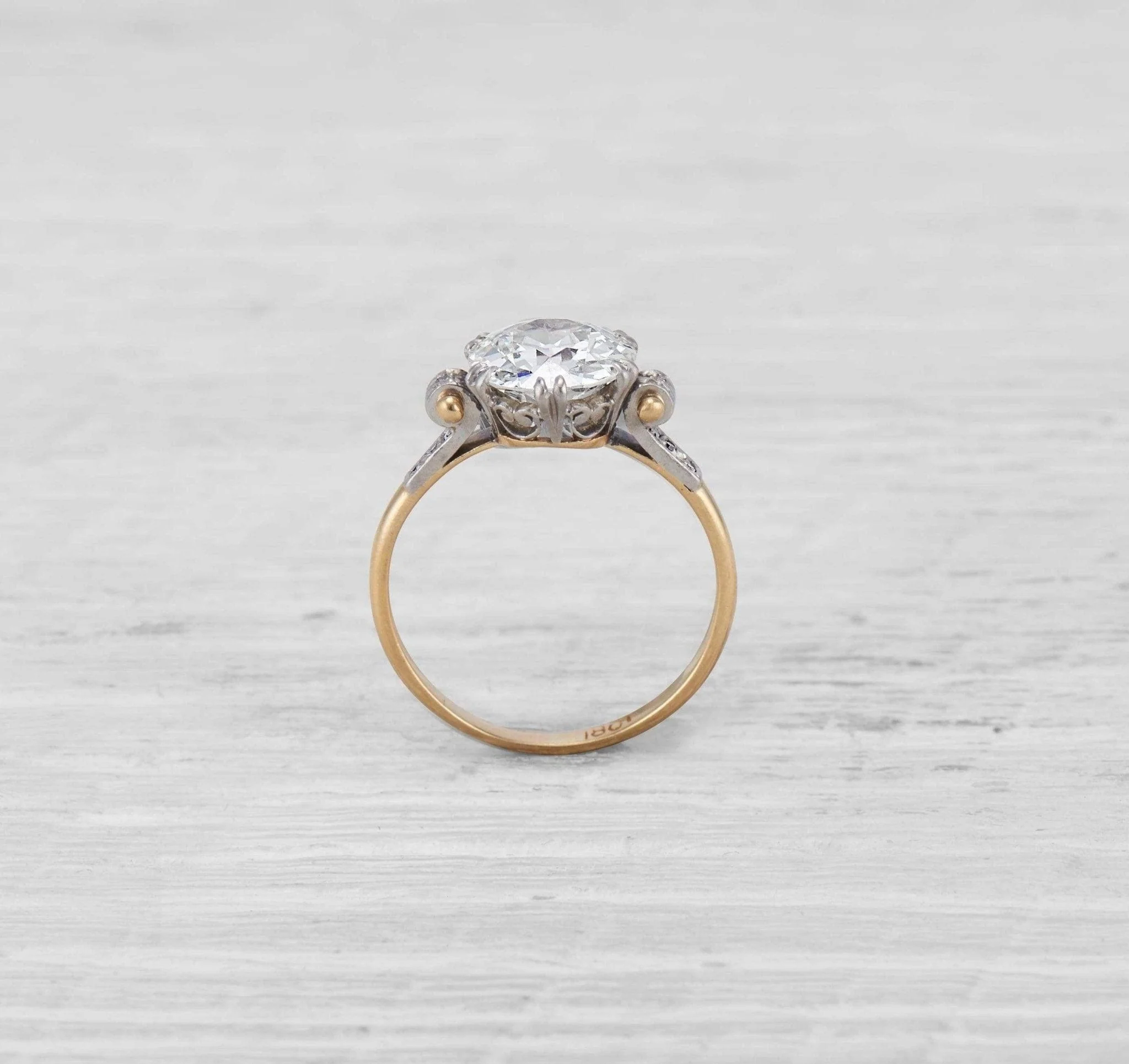 2.89 Carat Late Art Deco Diamond Engagement Ring - Image 4