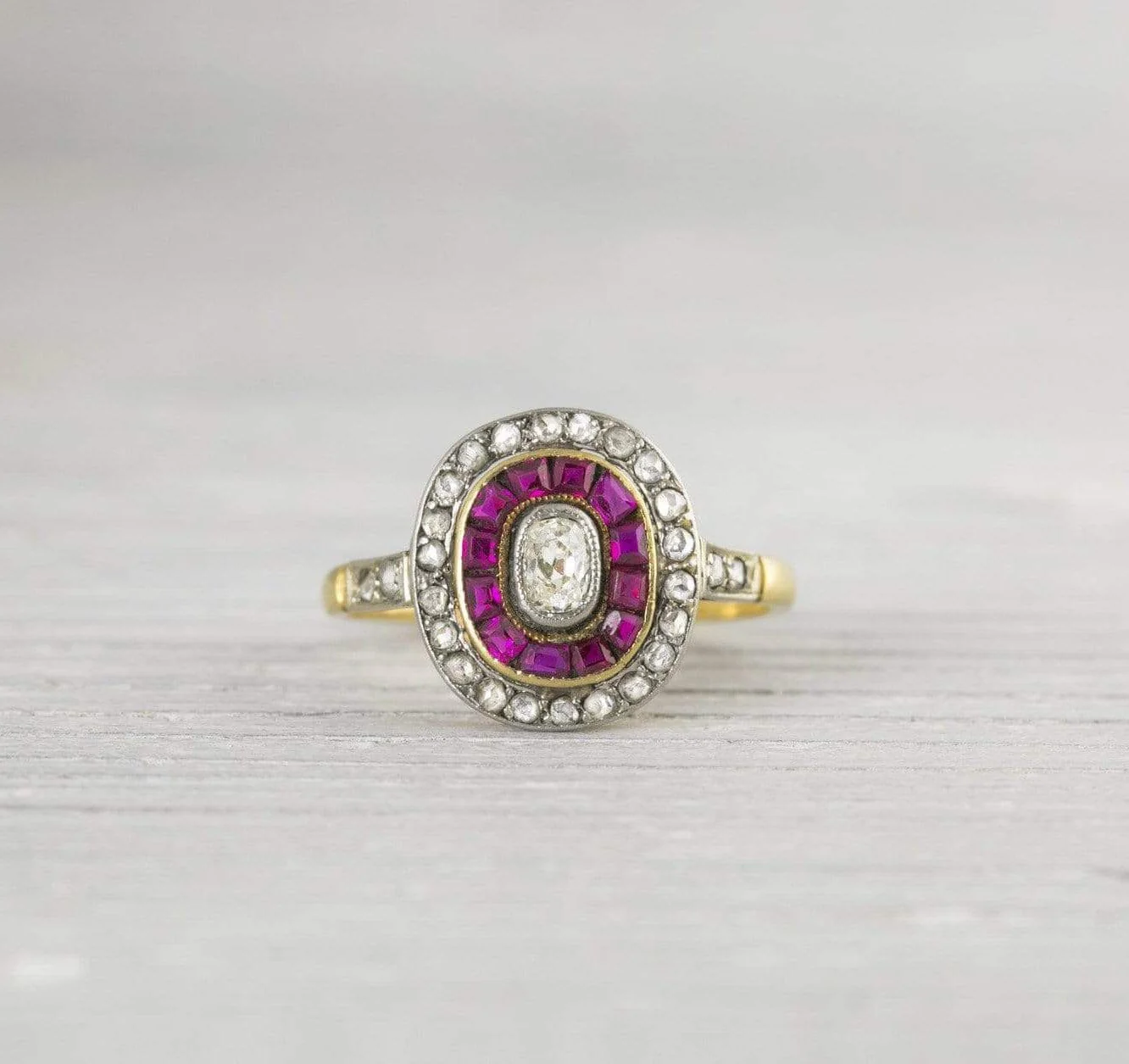 .25 Carat Vintage Ruby & Diamond Edwardian Engagement Ring - Image 2