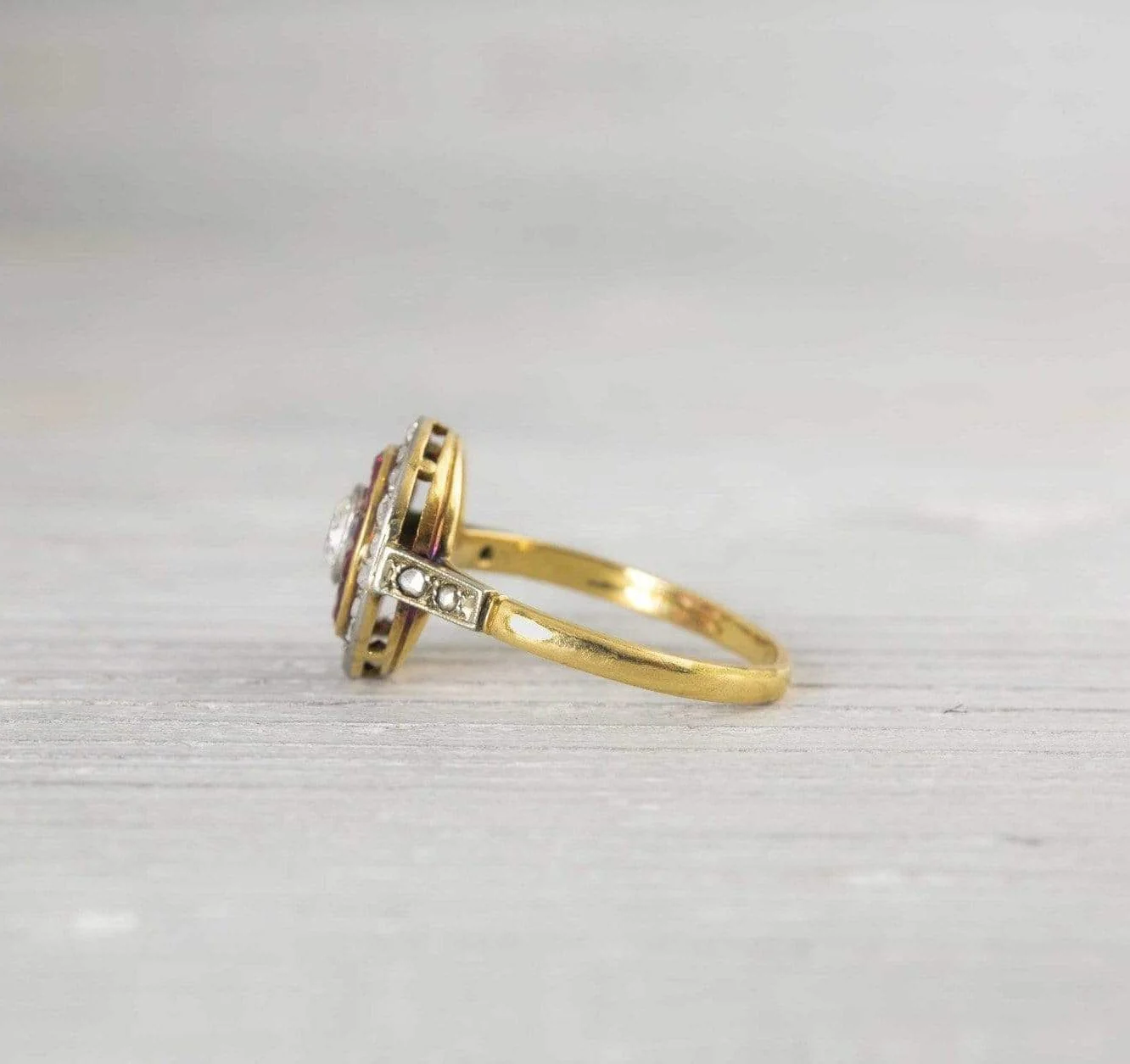 .25 Carat Vintage Ruby & Diamond Edwardian Engagement Ring - Image 4