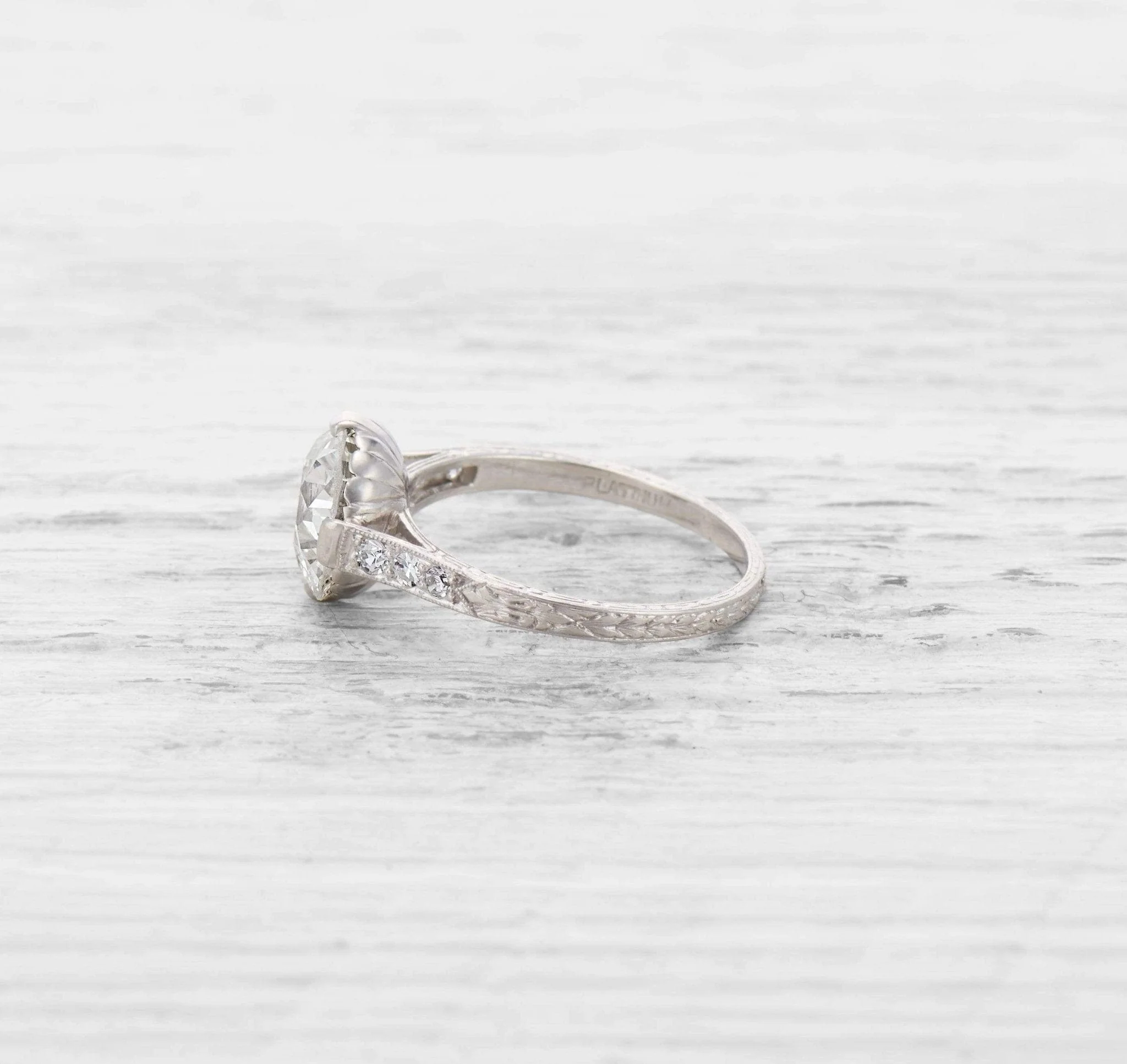 3.03 CARAT EDWARDIAN DIAMOND ENGAGEMENT RING - Image 3